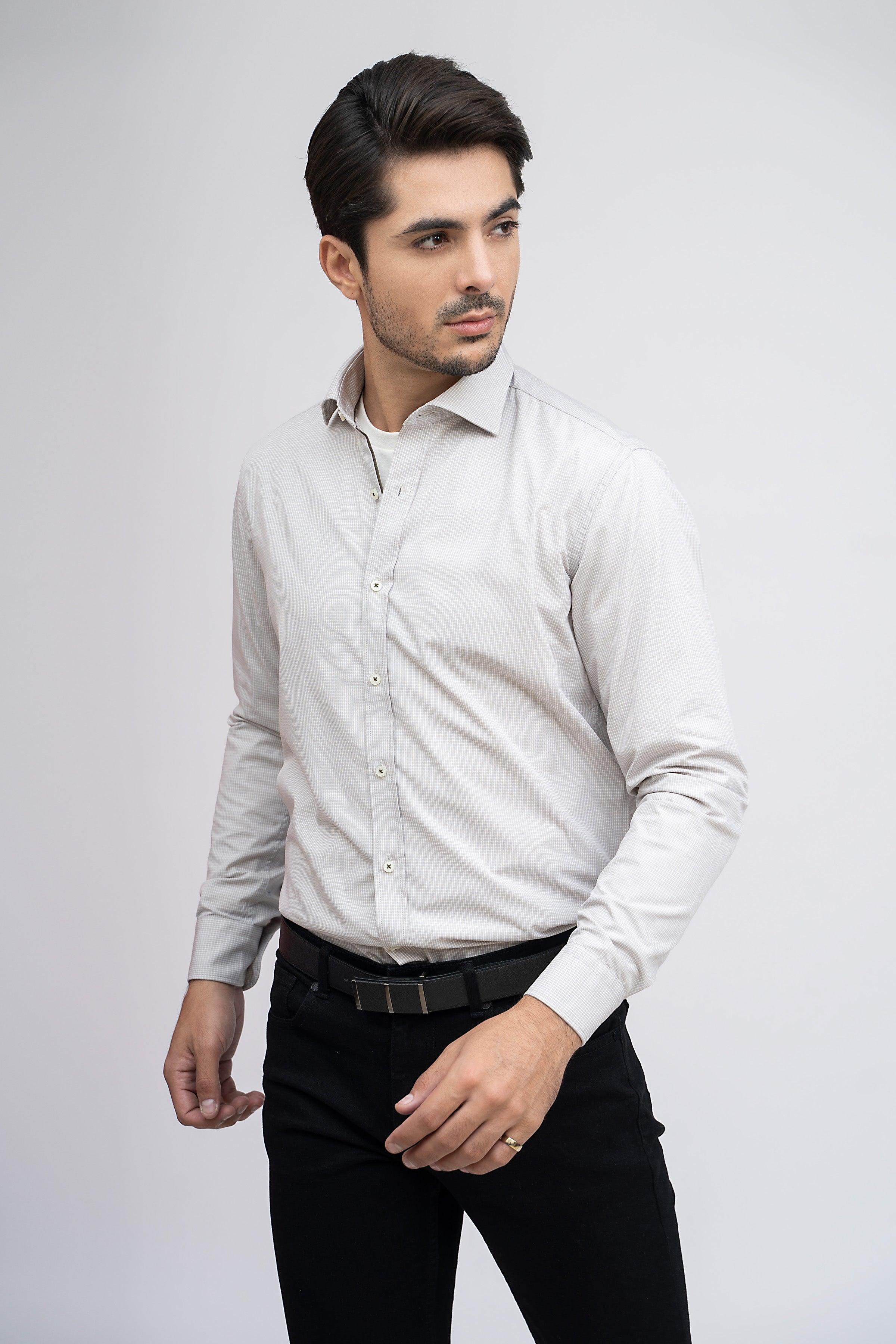 SMART SHIRT LIGHT KHAKI at Charcoal Clothing