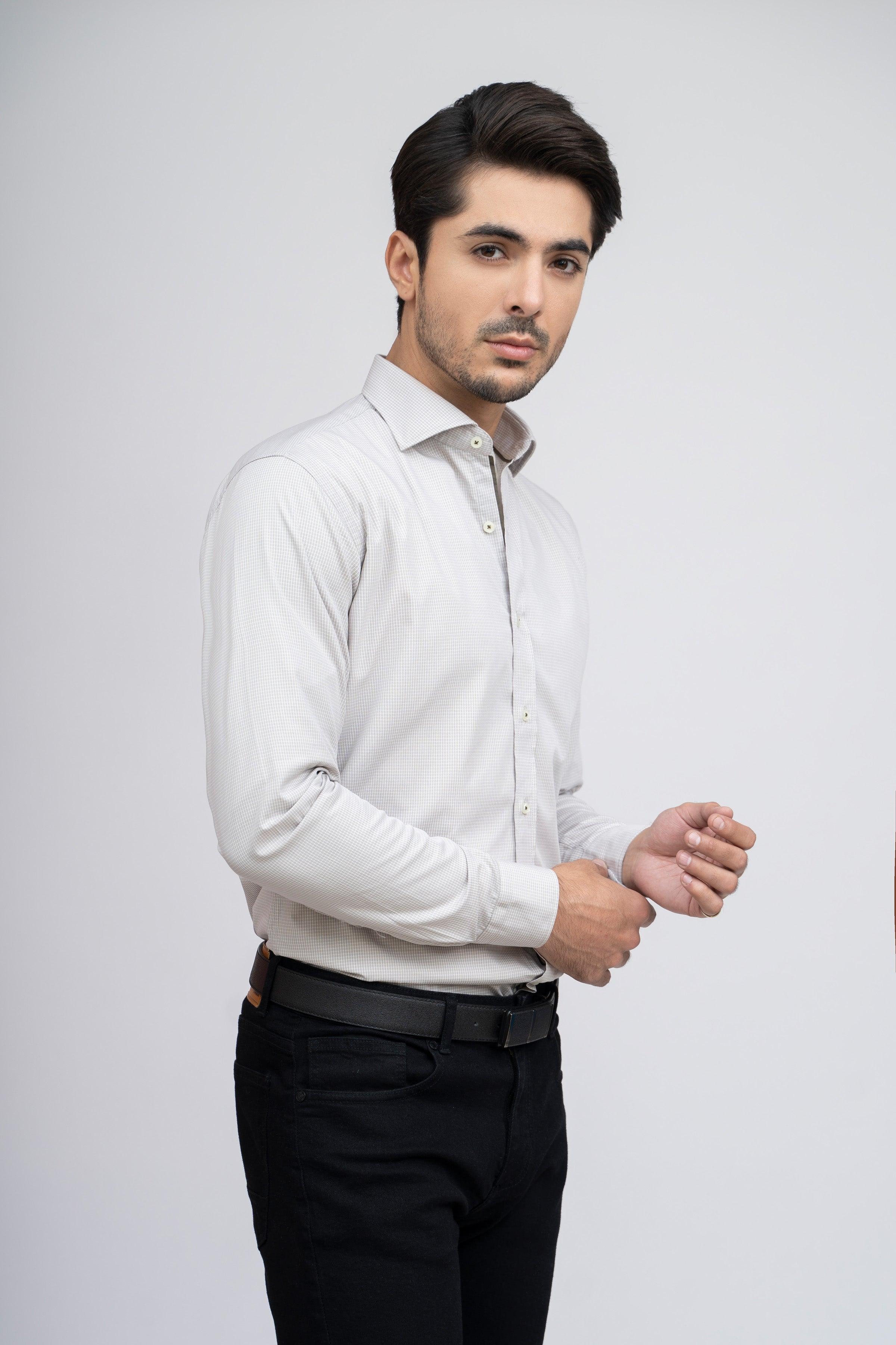 SMART SHIRT LIGHT KHAKI at Charcoal Clothing