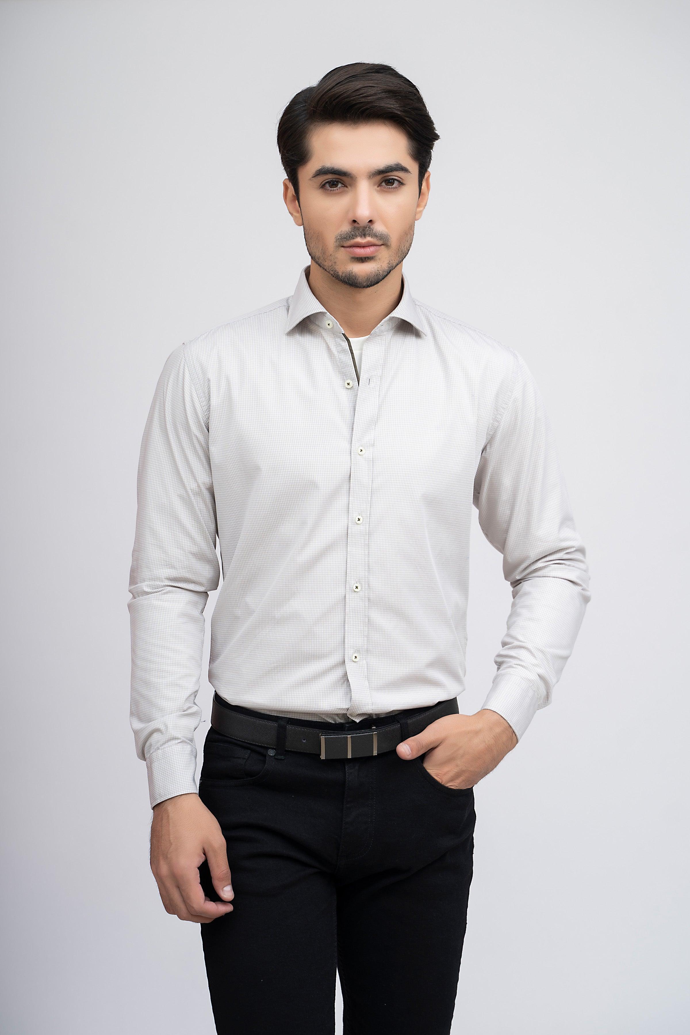 SMART SHIRT LIGHT KHAKI at Charcoal Clothing