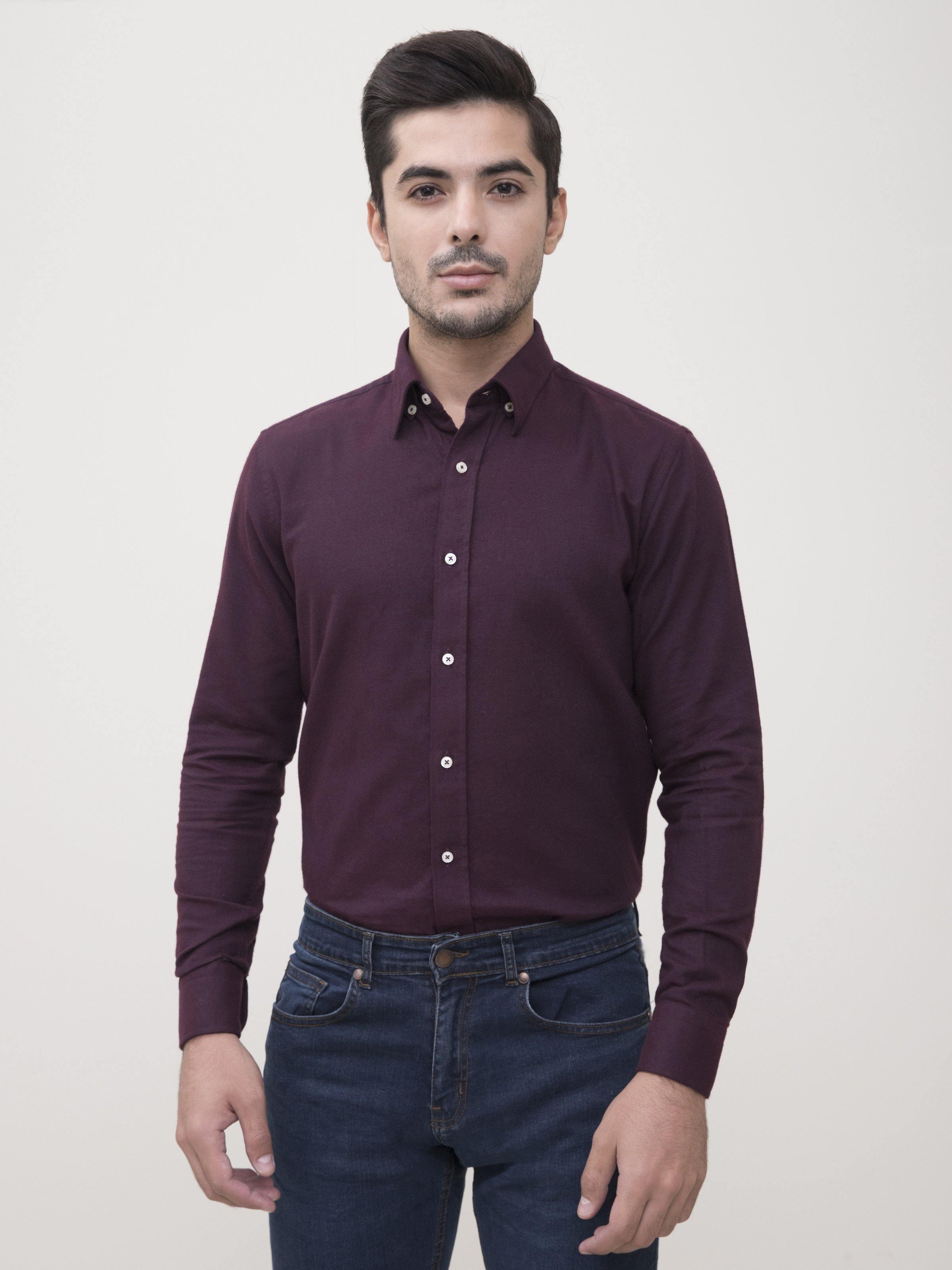 SMART SHIRT MAROON at Charcoal Clothing