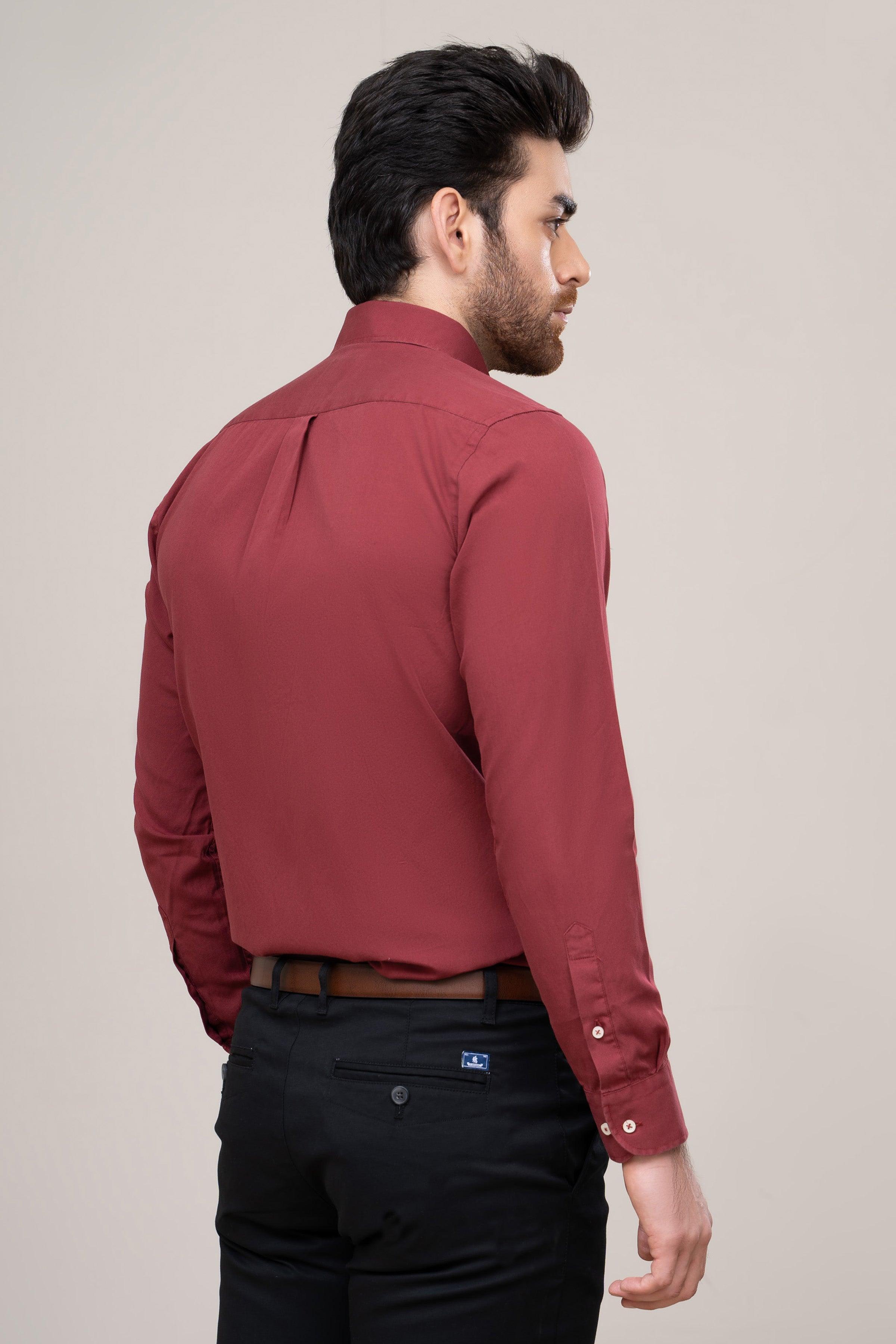 SMART SHIRT MAROON at Charcoal Clothing