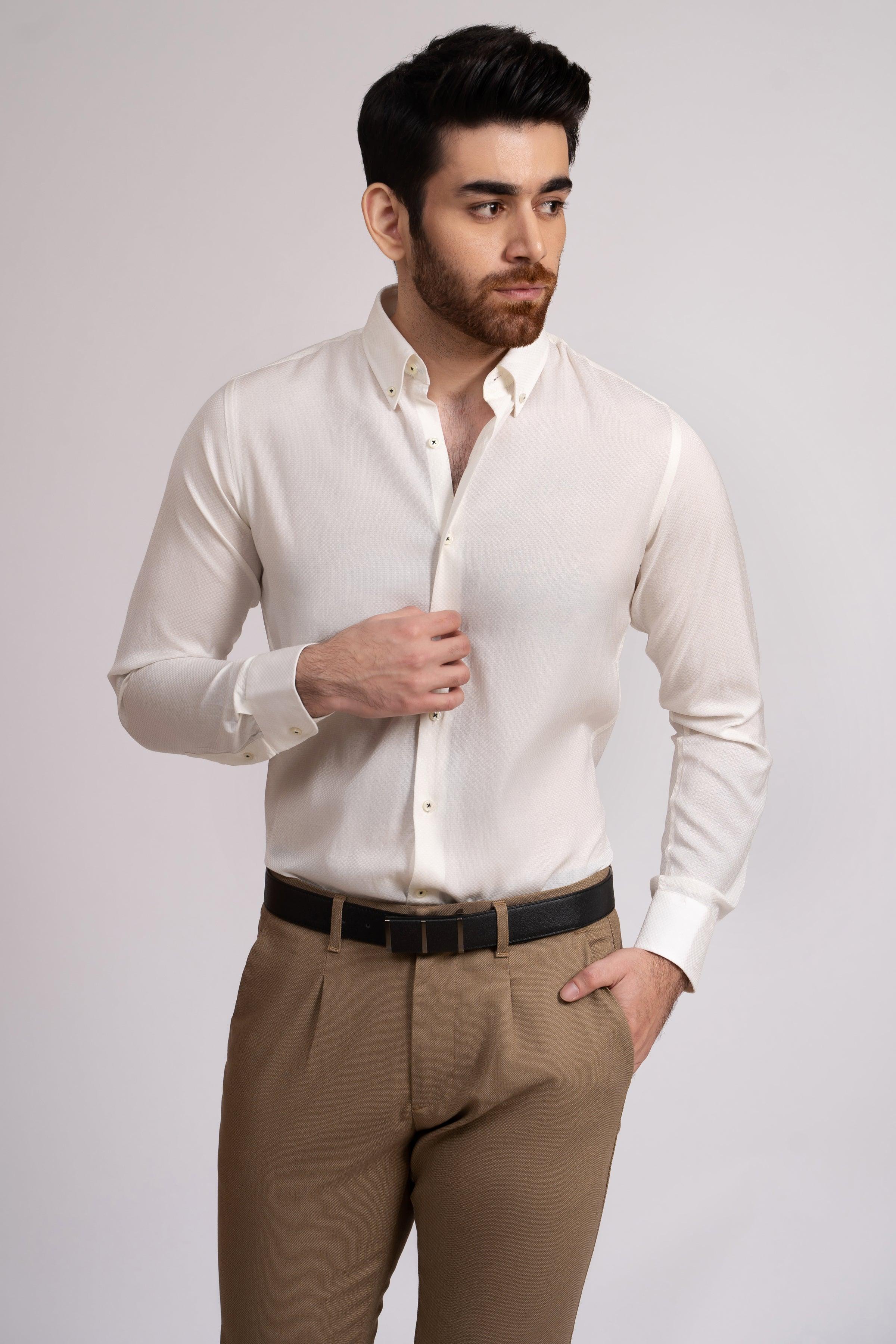 SMART SHIRT OFF WHITE at Charcoal Clothing