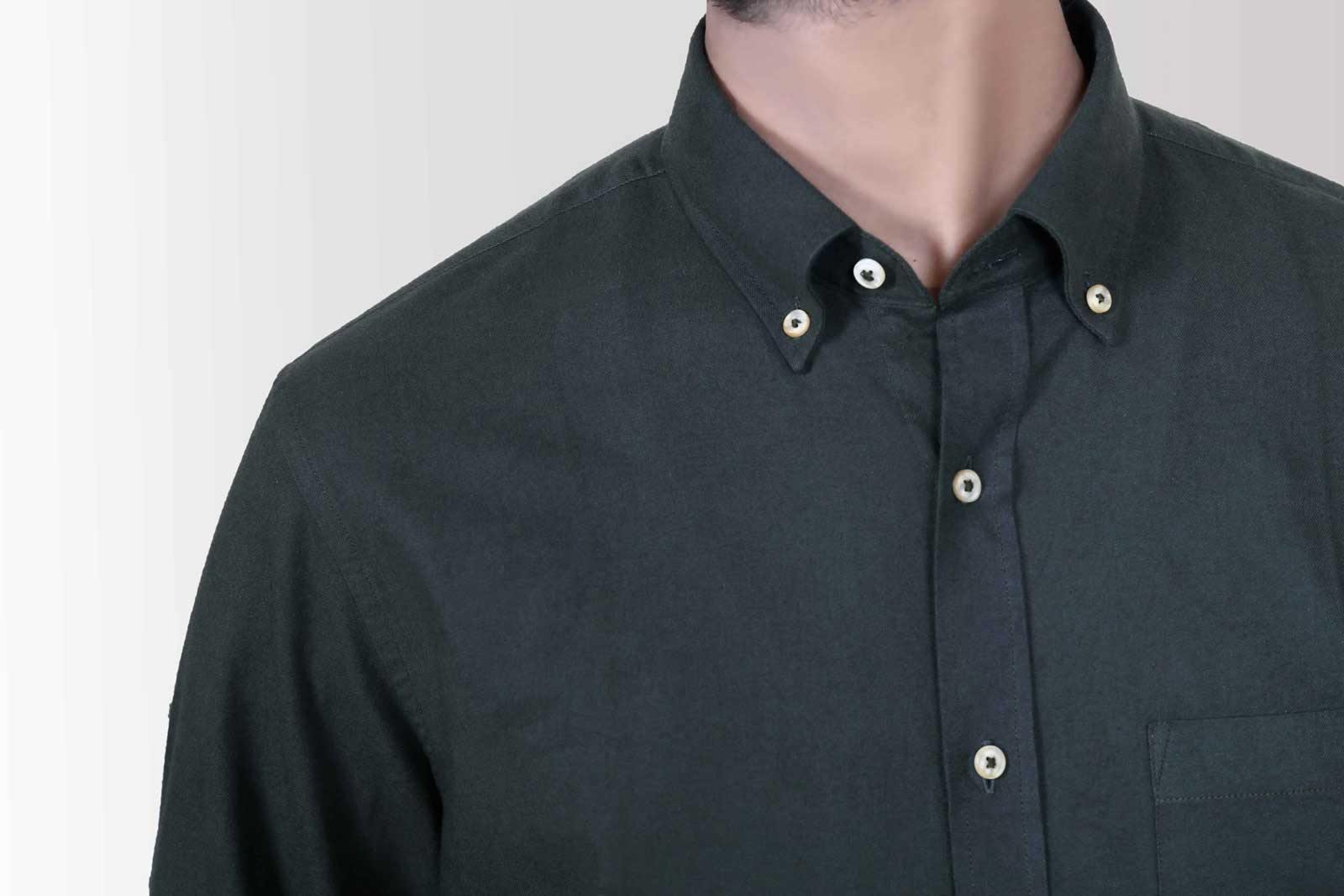 SMART SHIRT WOOL GREEN at Charcoal Clothing