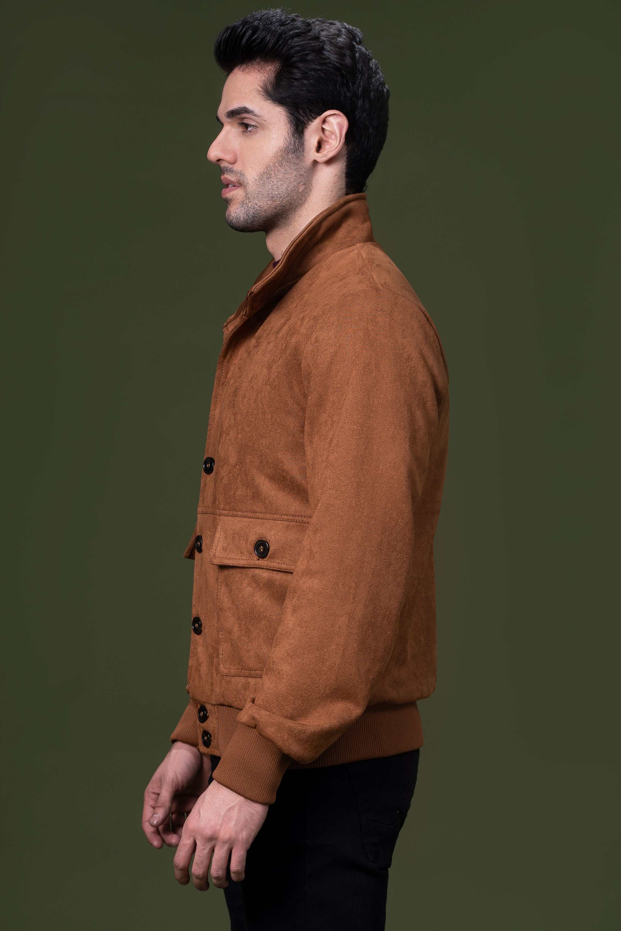 SUEDE JACKET BROWN at Charcoal Clothing