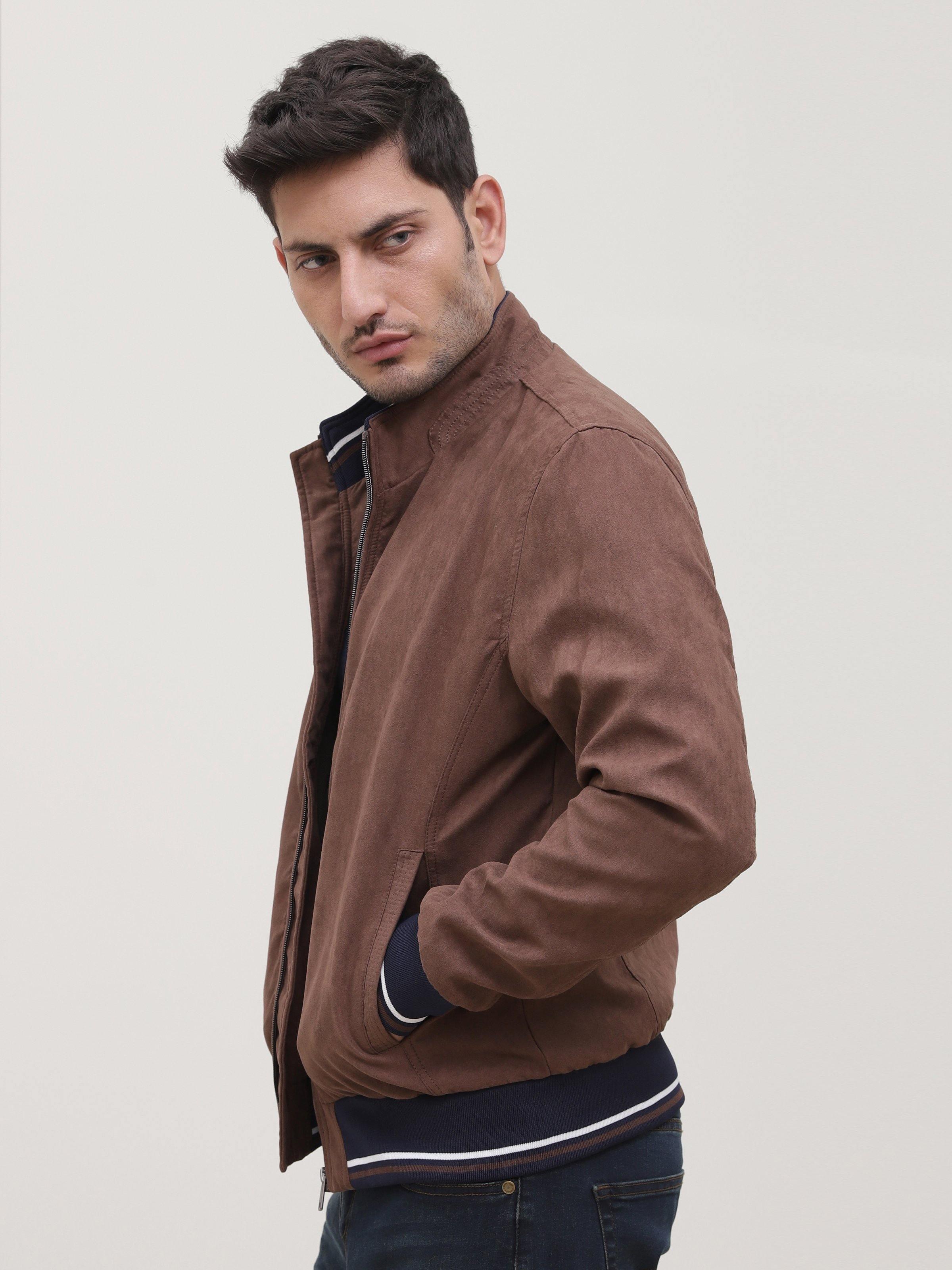 SUEDE JACKET BROWN at Charcoal Clothing