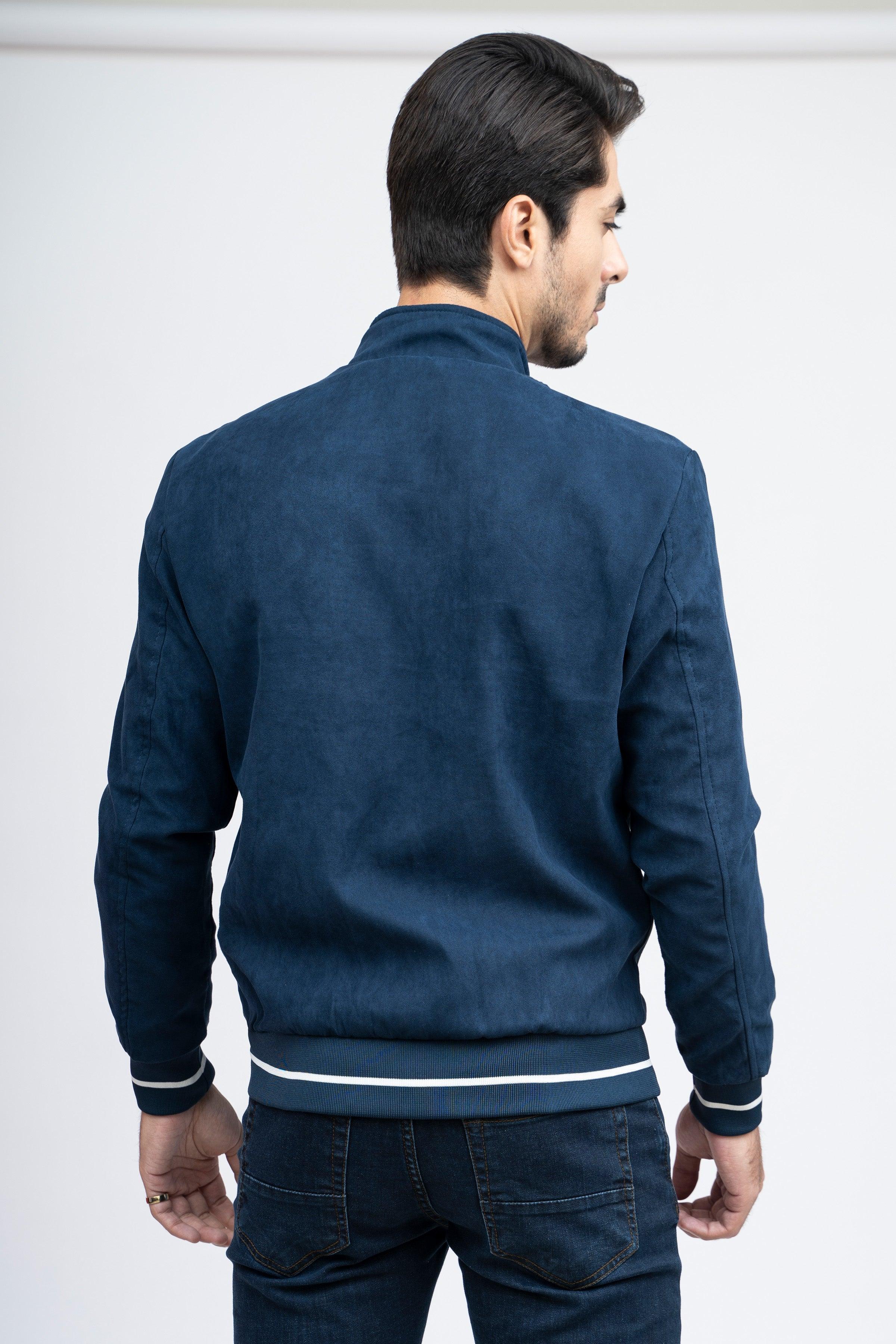 SUEDE JACKET F/S NAVY at Charcoal Clothing