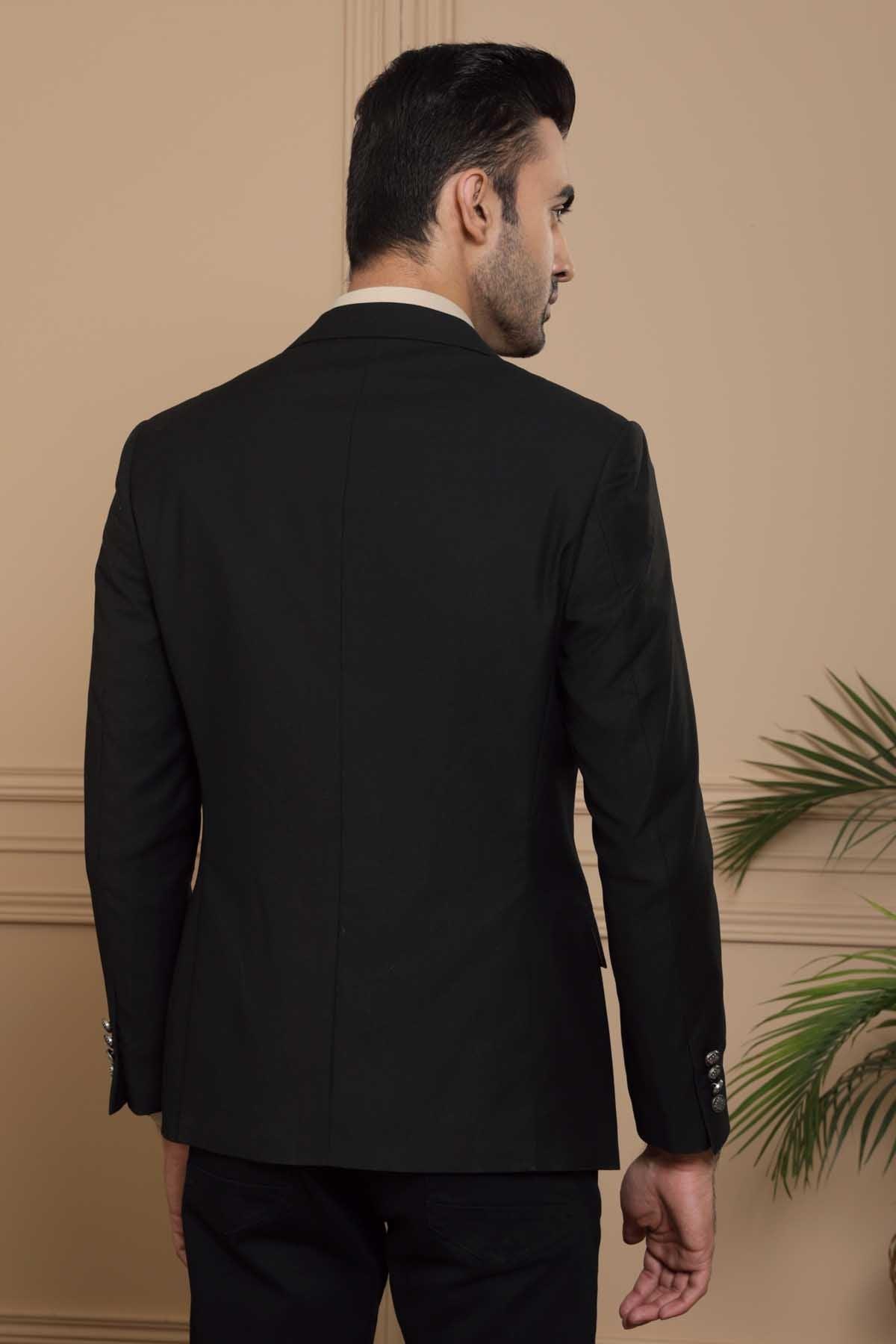 SUMMER  CASUAL COAT SLIM FIT BLACK at Charcoal Clothing