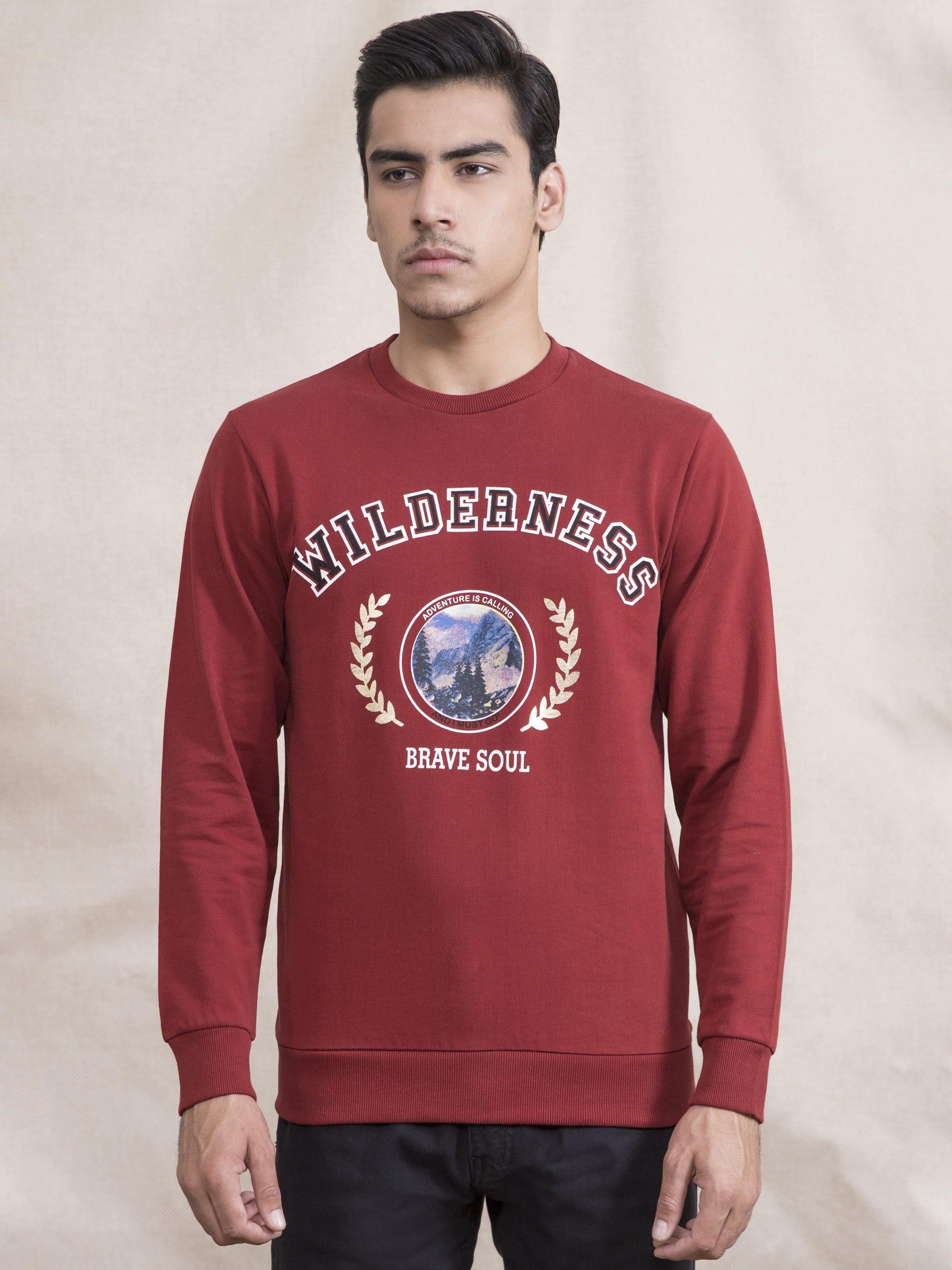 SWEAT SHIRT FULL SLEEVE RUST at Charcoal Clothing