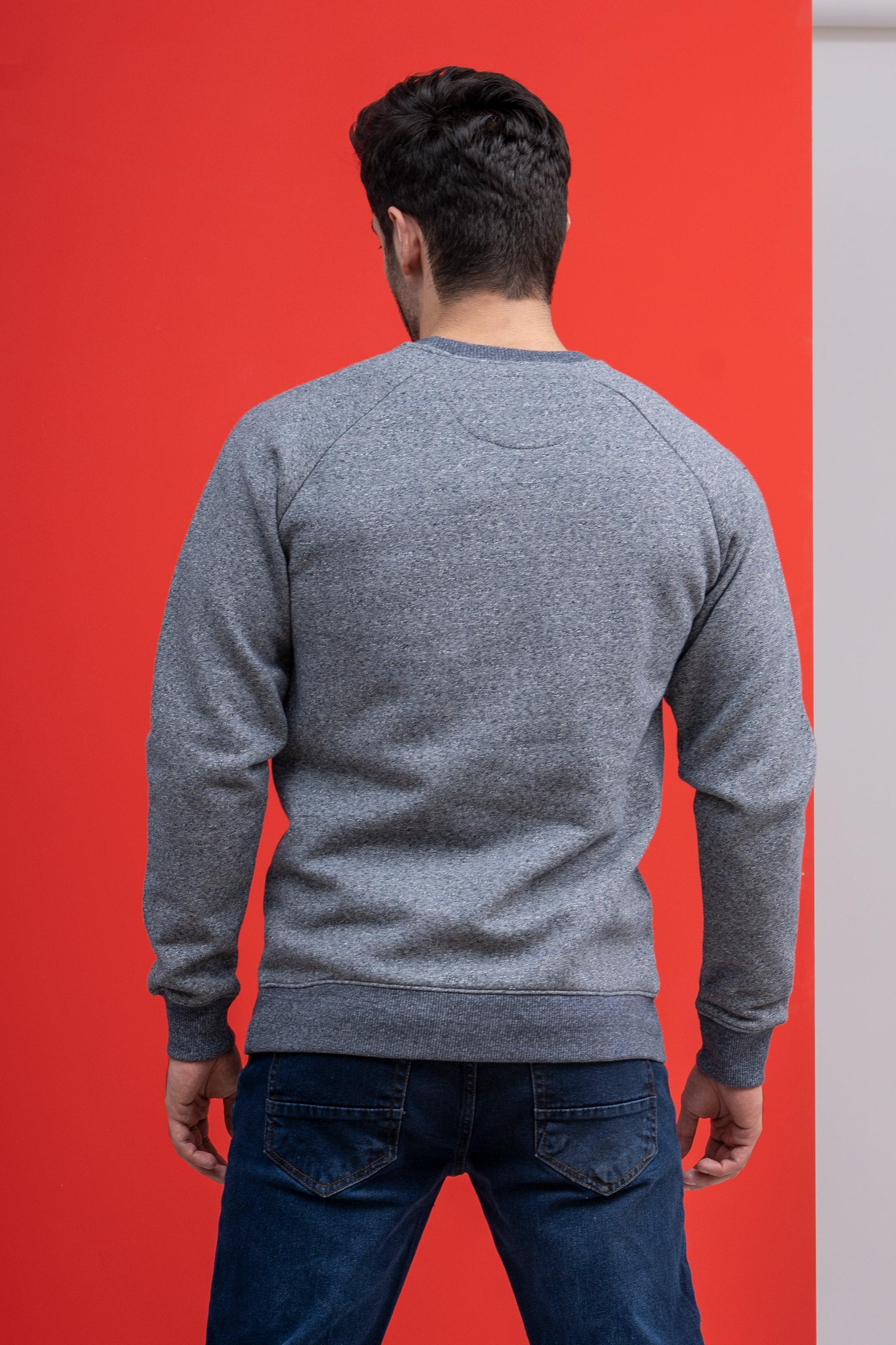 SWEAT SHIRT ROUND NECK F/S BLUE at Charcoal Clothing