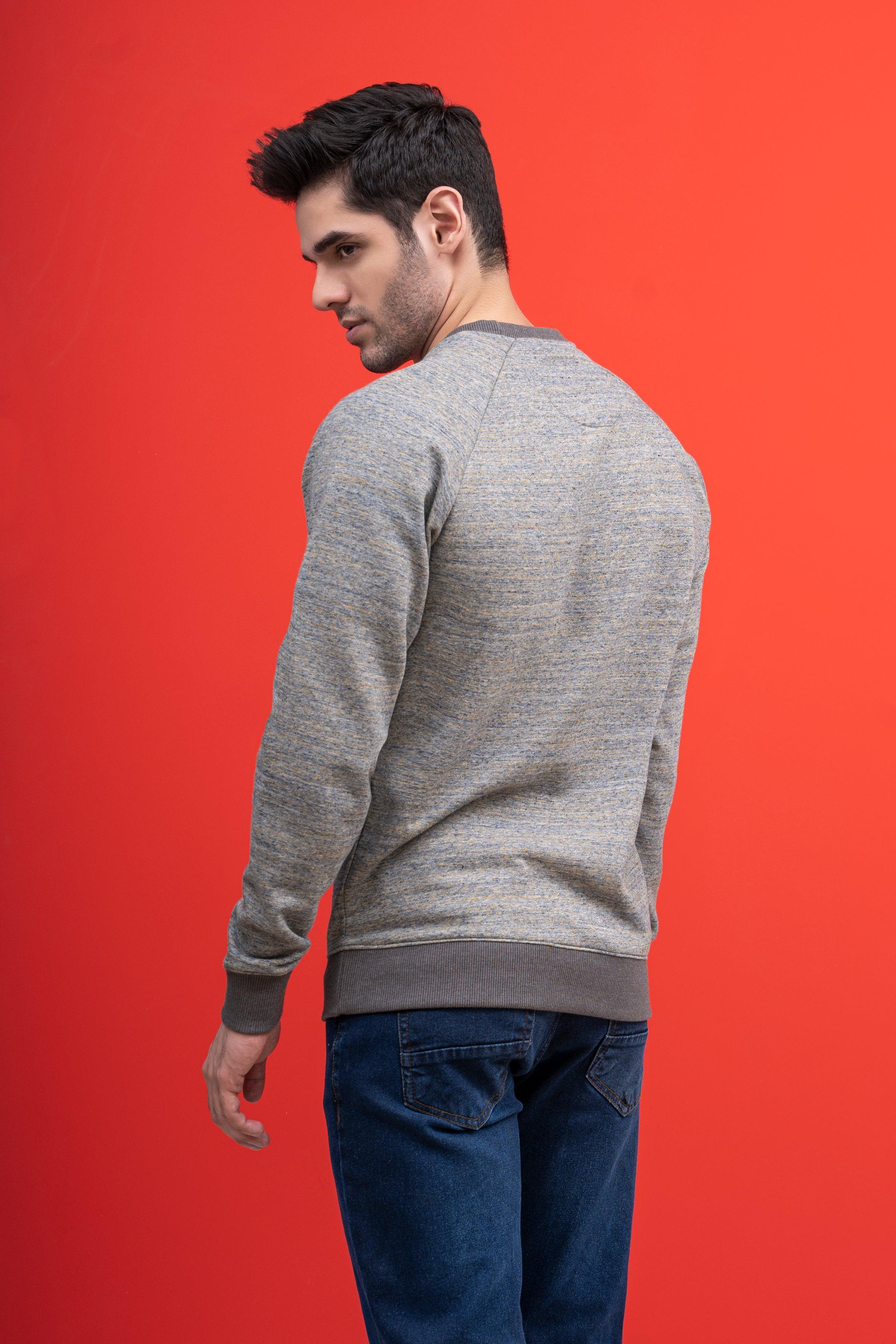 SWEAT SHIRT ROUND NECK F/S GREY at Charcoal Clothing