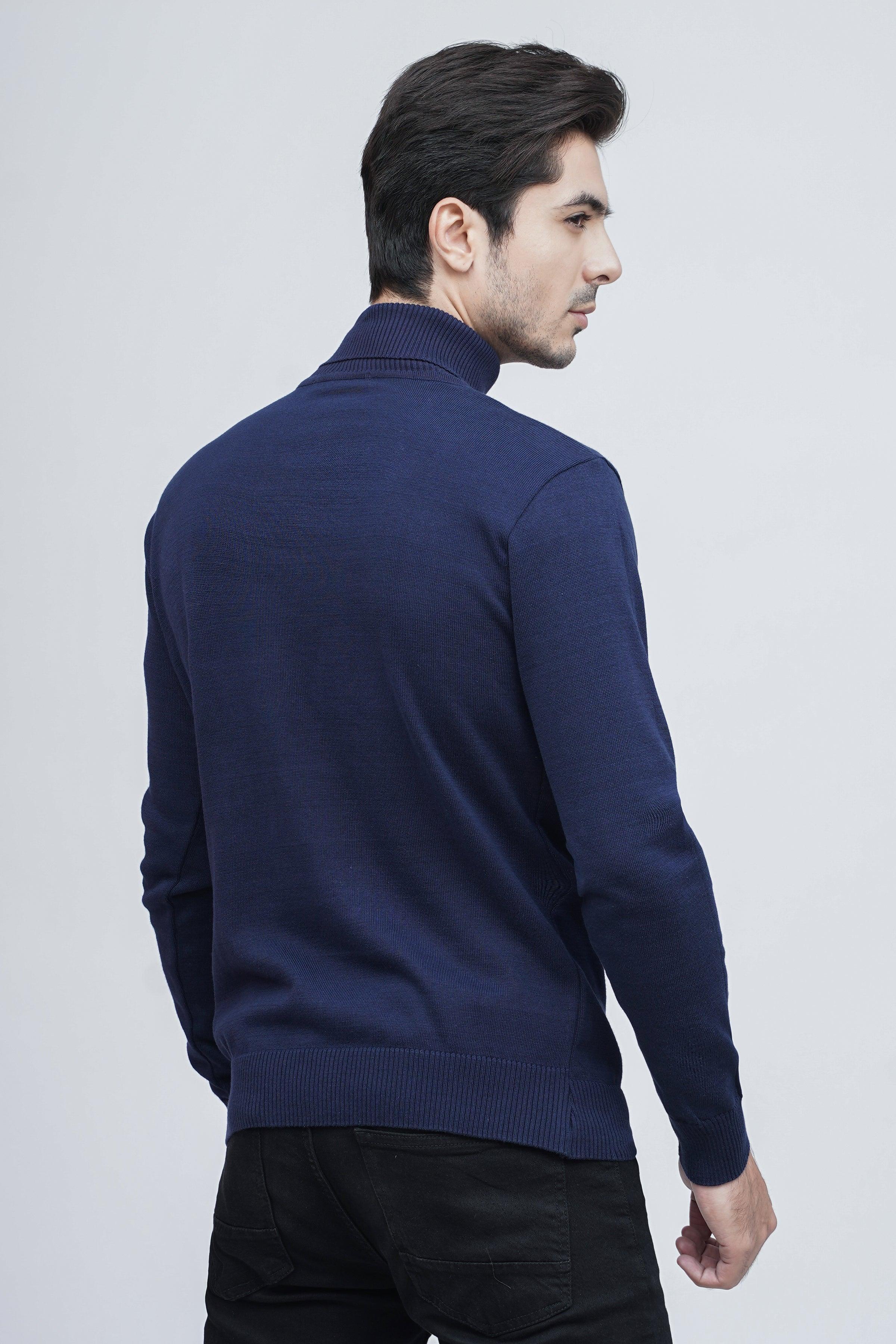 SWEATER HIGH NECK F/S NAVY at Charcoal Clothing