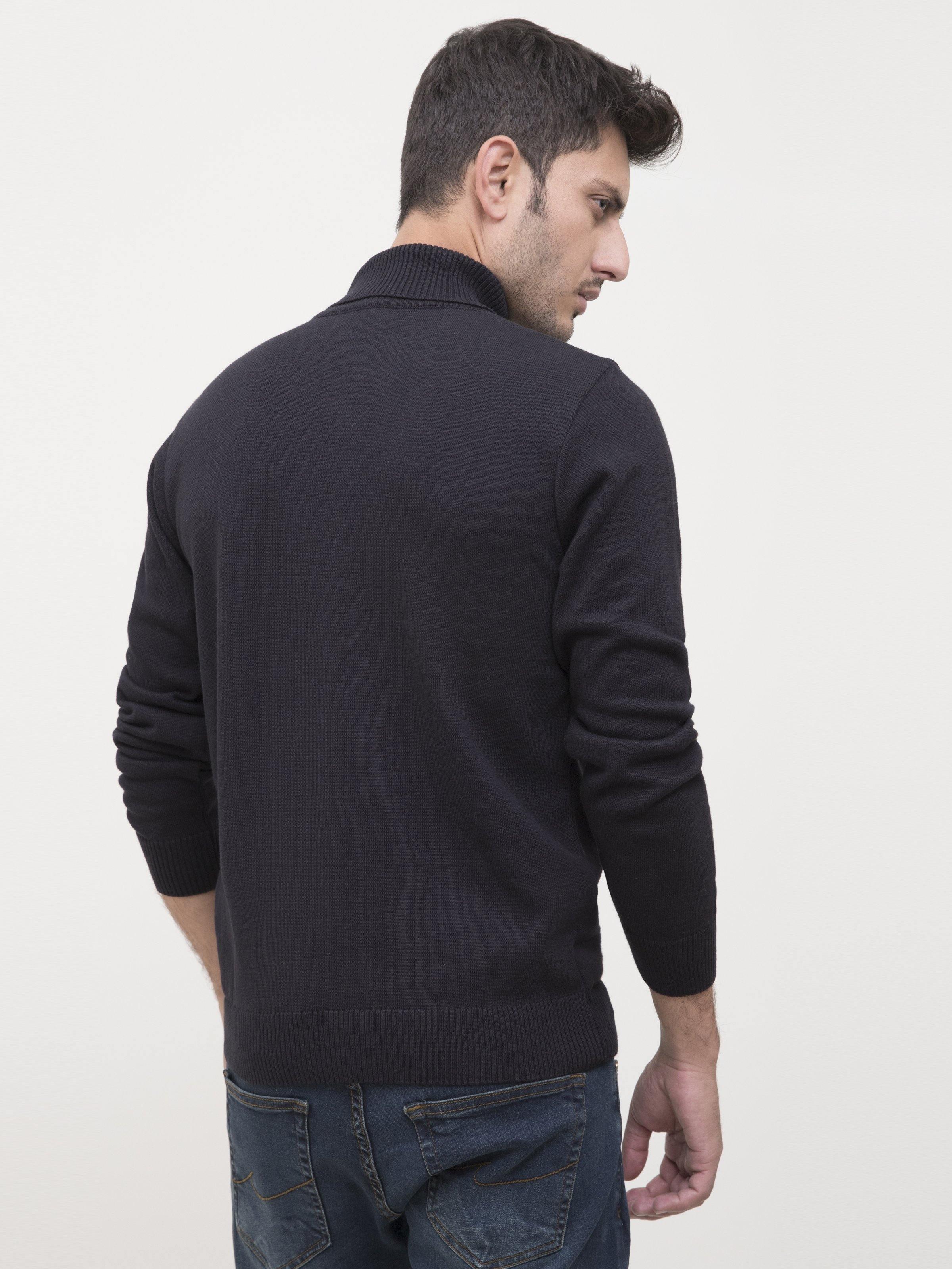 SWEATER HIGH NECK FULL SLEEVE BLACK at Charcoal Clothing