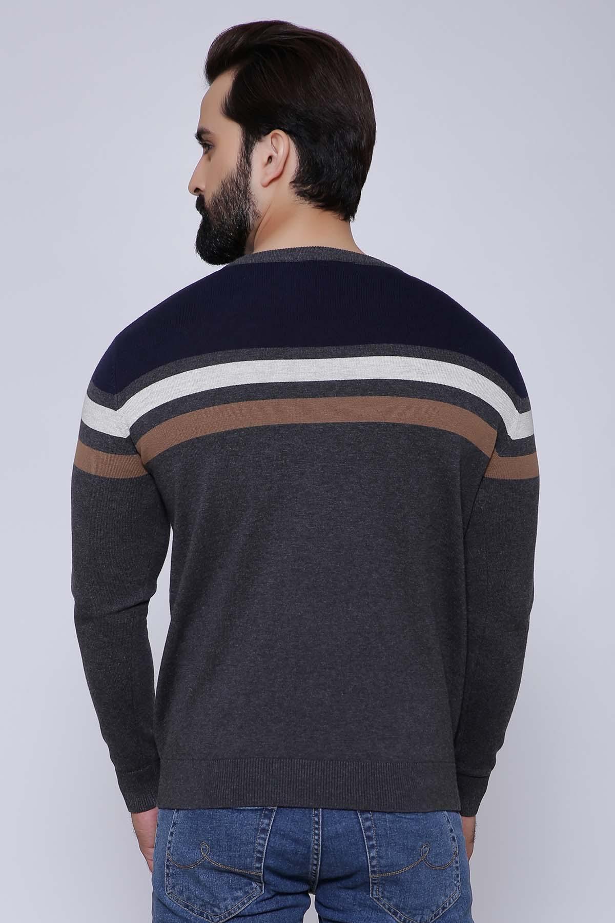 SWEATER ROUND NECK FULL SLEEVE DARK GREY at Charcoal Clothing