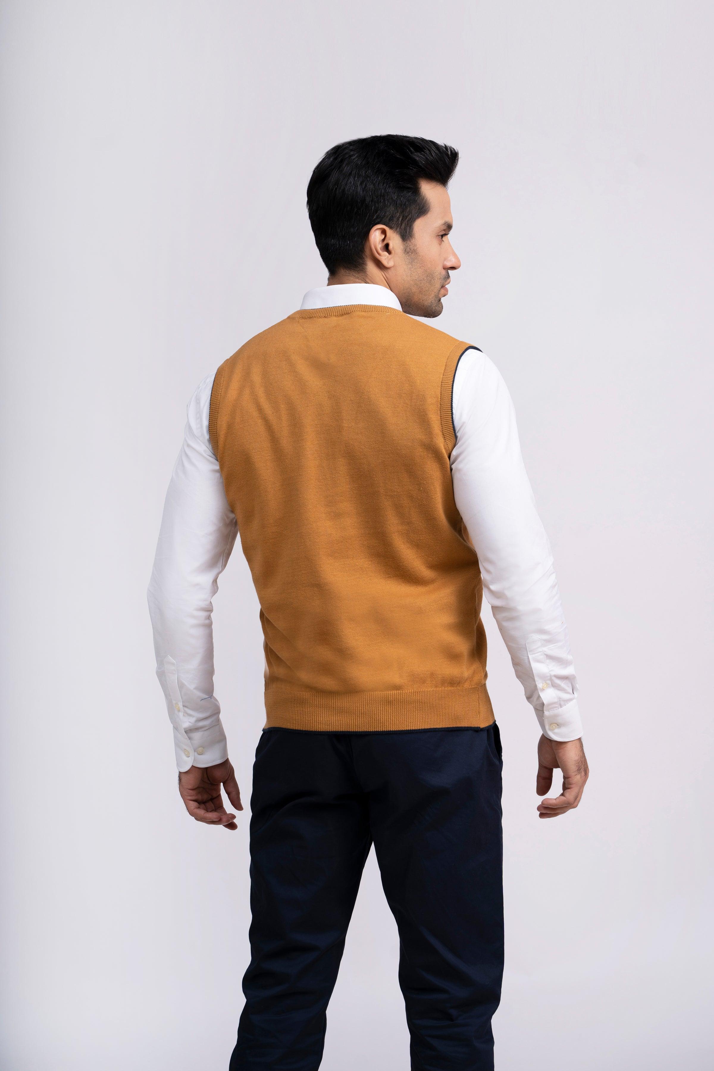 SWEATER V NECK S/L MUSTARD at Charcoal Clothing