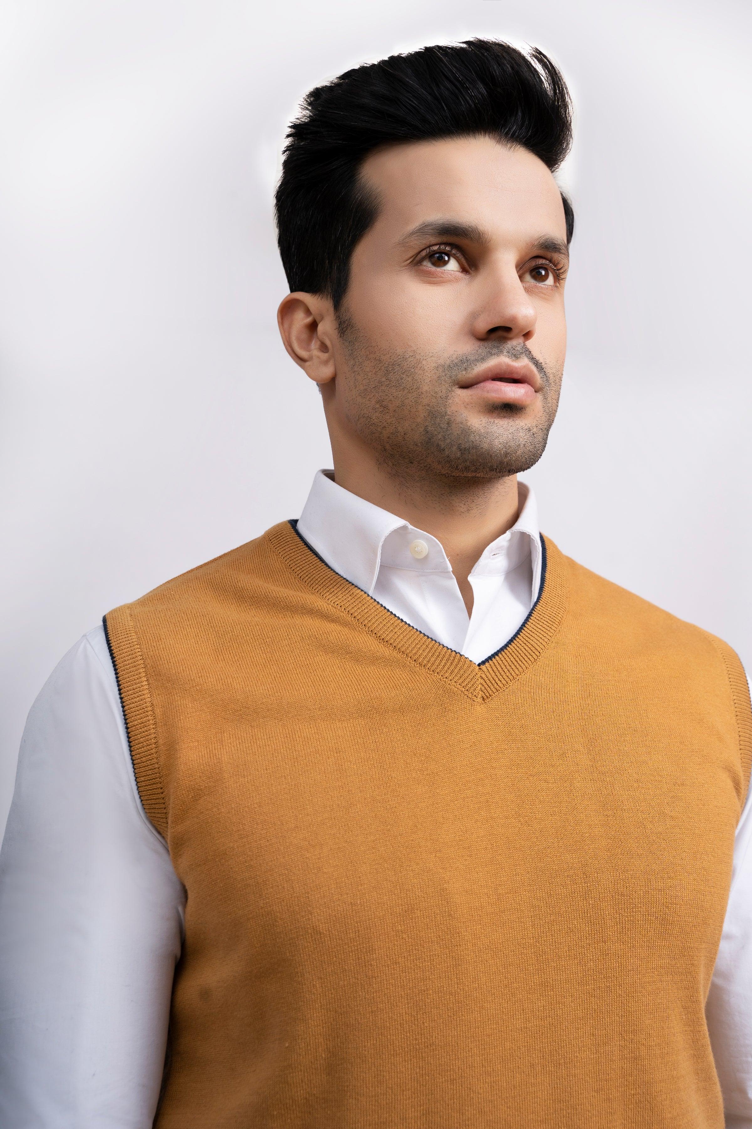SWEATER V NECK S/L MUSTARD at Charcoal Clothing