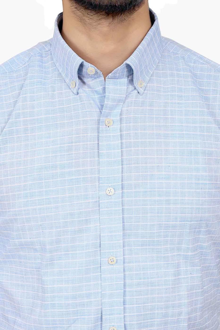 Semi Formal Shirt Half Sleeves Sky Blue at Charcoal Clothing