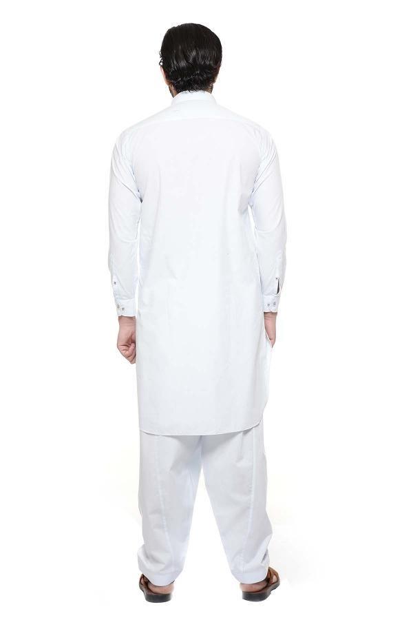 Shalwar Kameez with Collar Light Grey at Charcoal Clothing