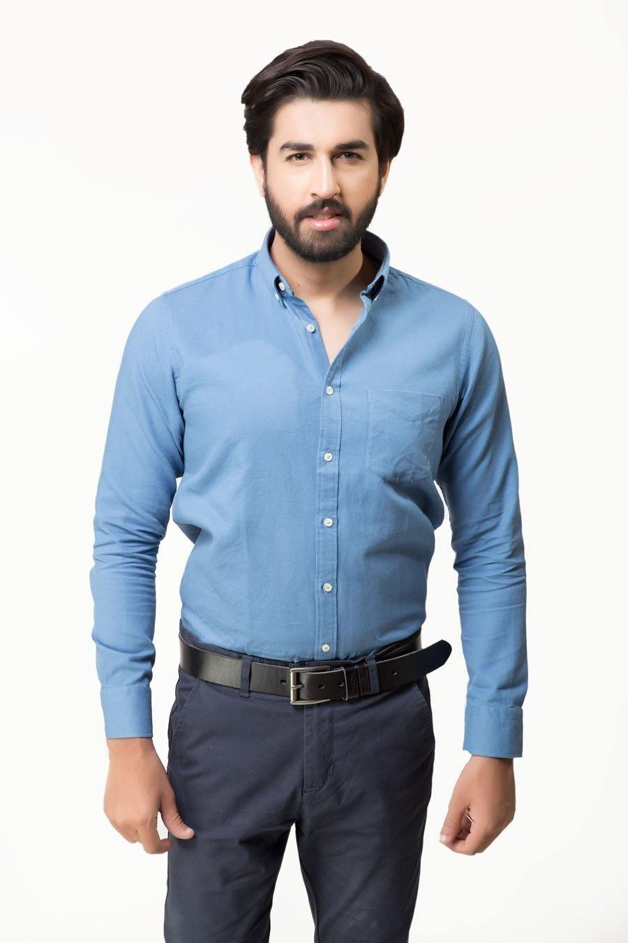 Smart Shirt Blue Grey at Charcoal Clothing