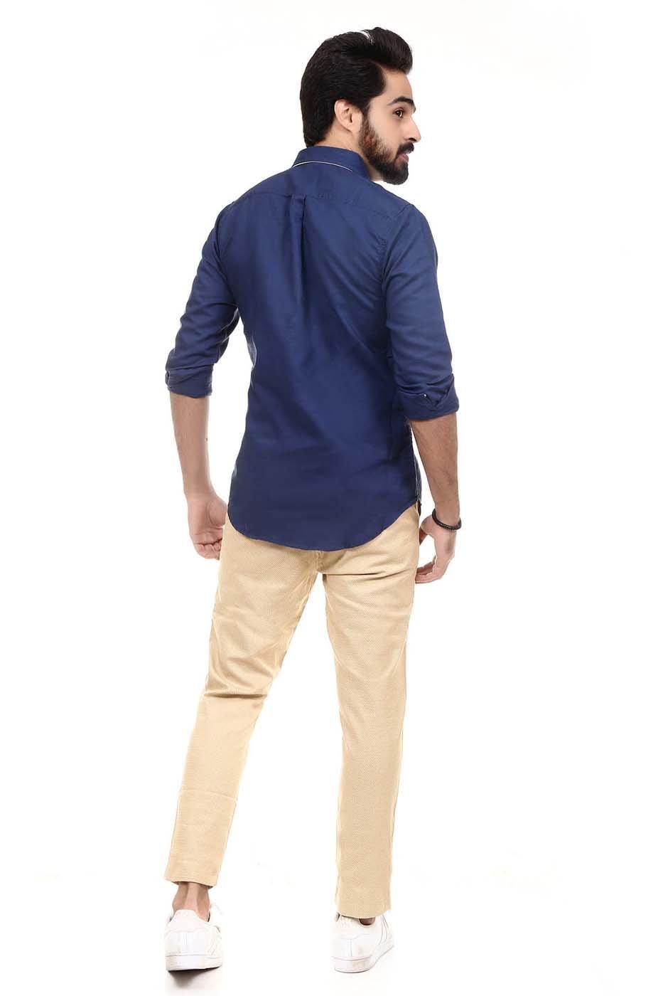 Smart Shirt Linen Navy at Charcoal Clothing