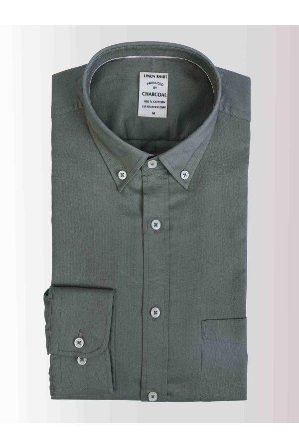 Smart Shirt Olive at Charcoal Clothing