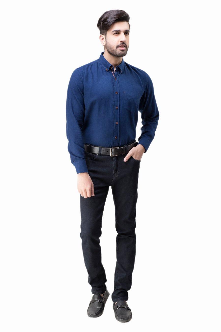 Smart shirt Button Down FUll sleeve Navy at Charcoal Clothing