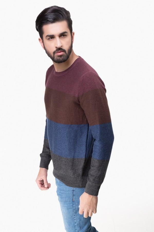 Sweater Round Neck Full sleeve Multi at Charcoal Clothing