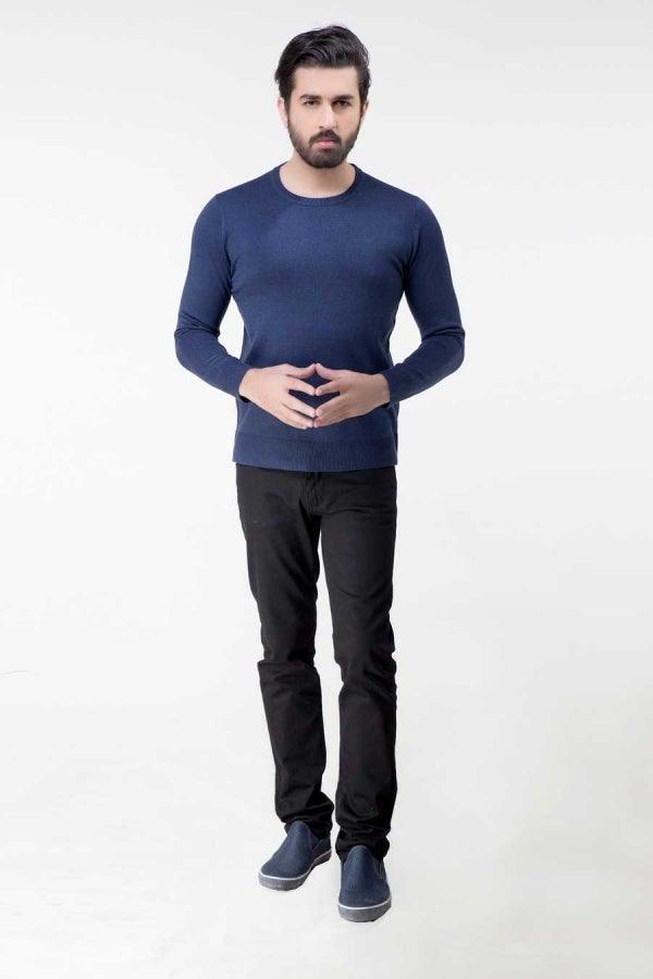 Sweater Round Neck Full sleeve Navy at Charcoal Clothing