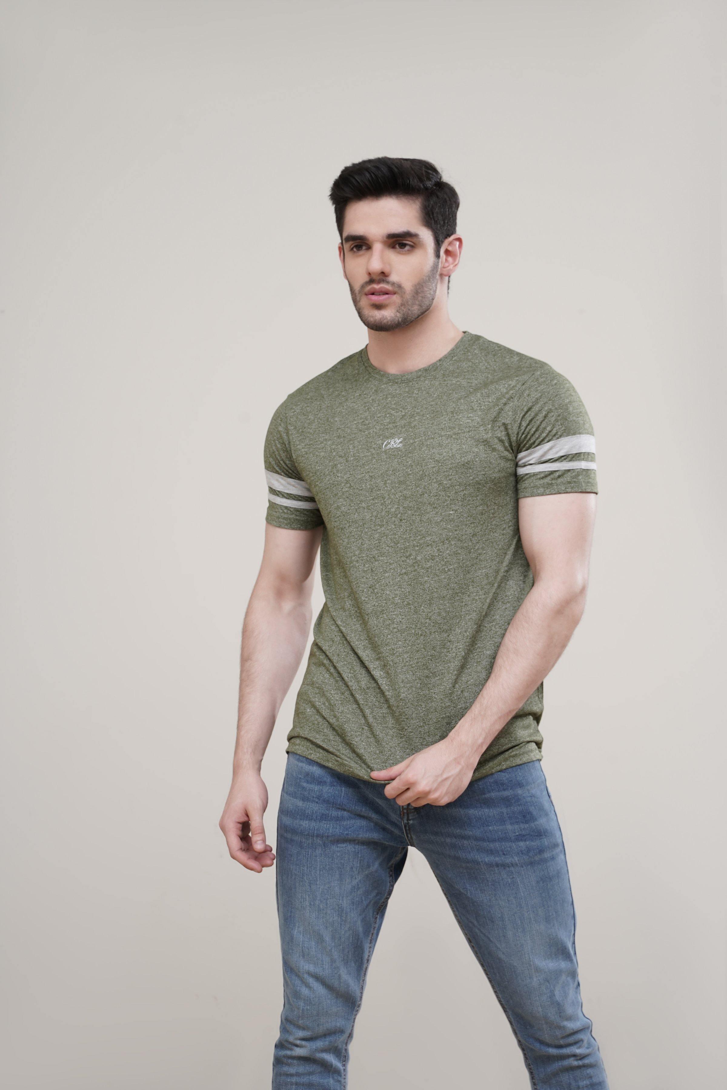 T SHIRT CREW NECK GREEN at Charcoal Clothing
