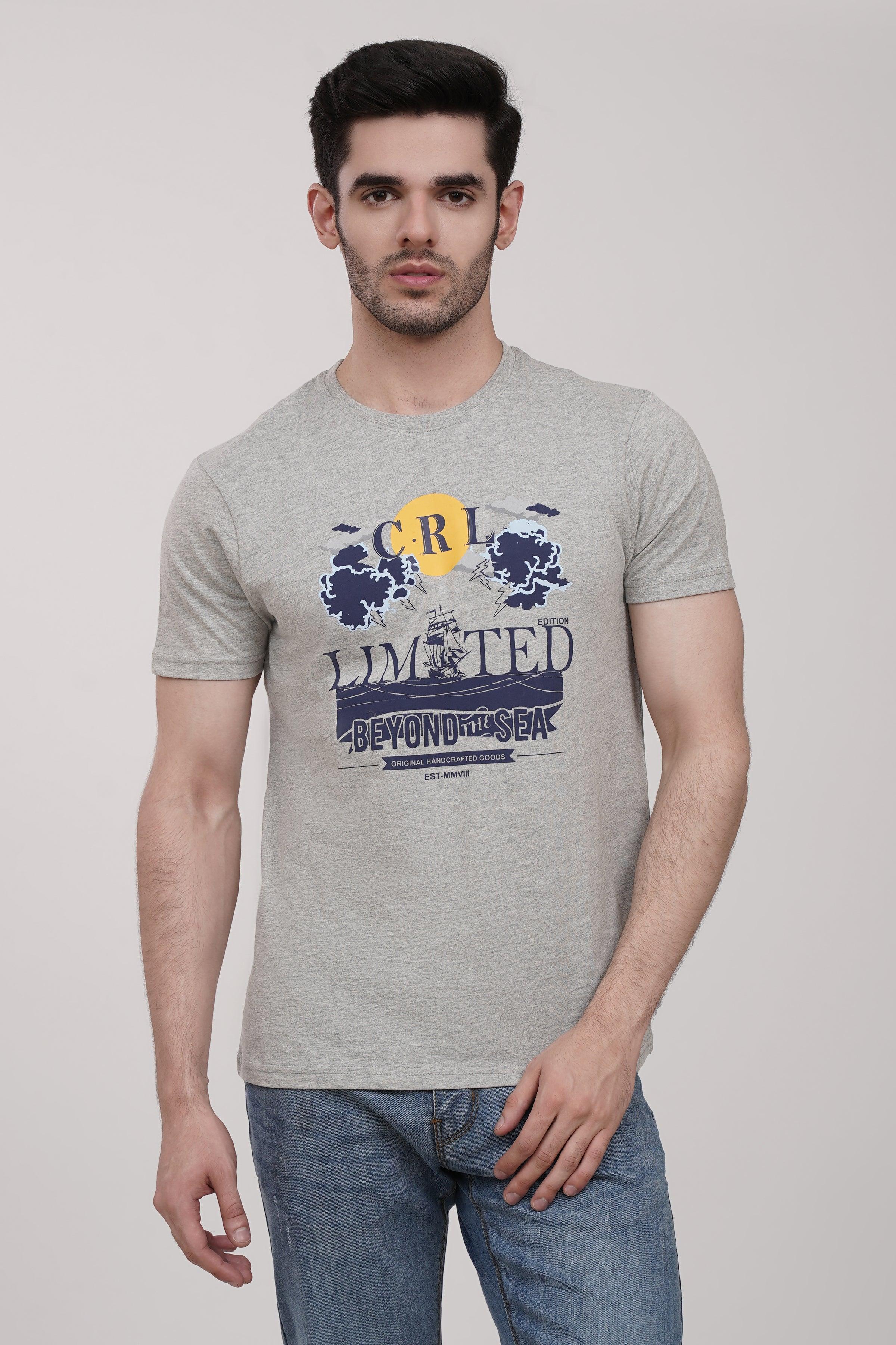 T SHIRT CREW NECK HYDER GREY at Charcoal Clothing