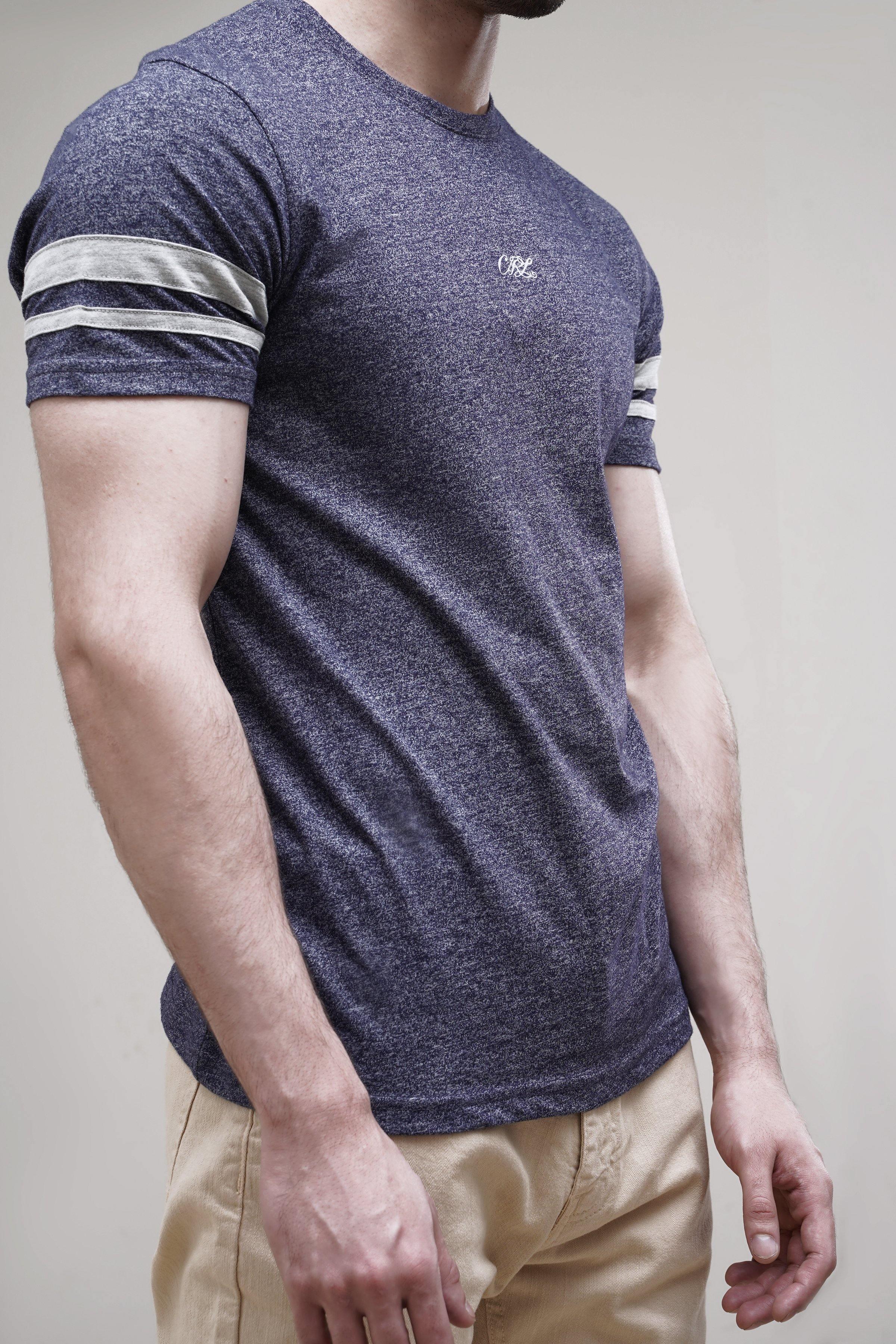 T SHIRT CREW NECK NAVY at Charcoal Clothing