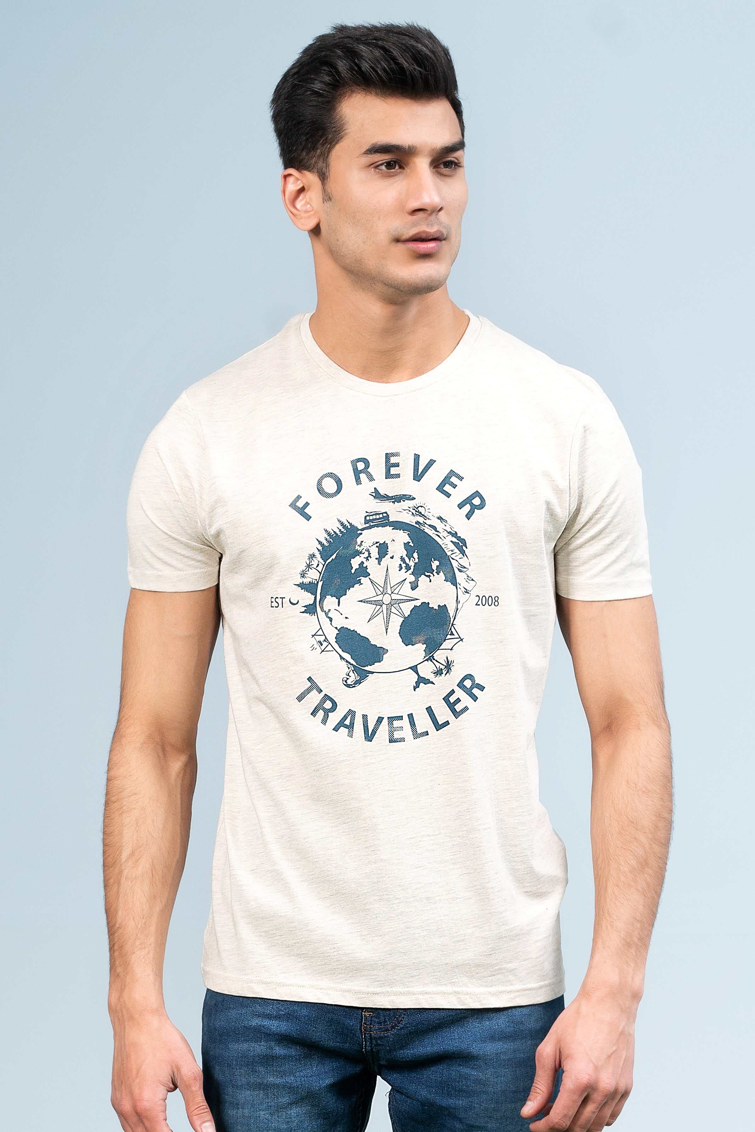 T SHIRT OATMEAL at Charcoal Clothing