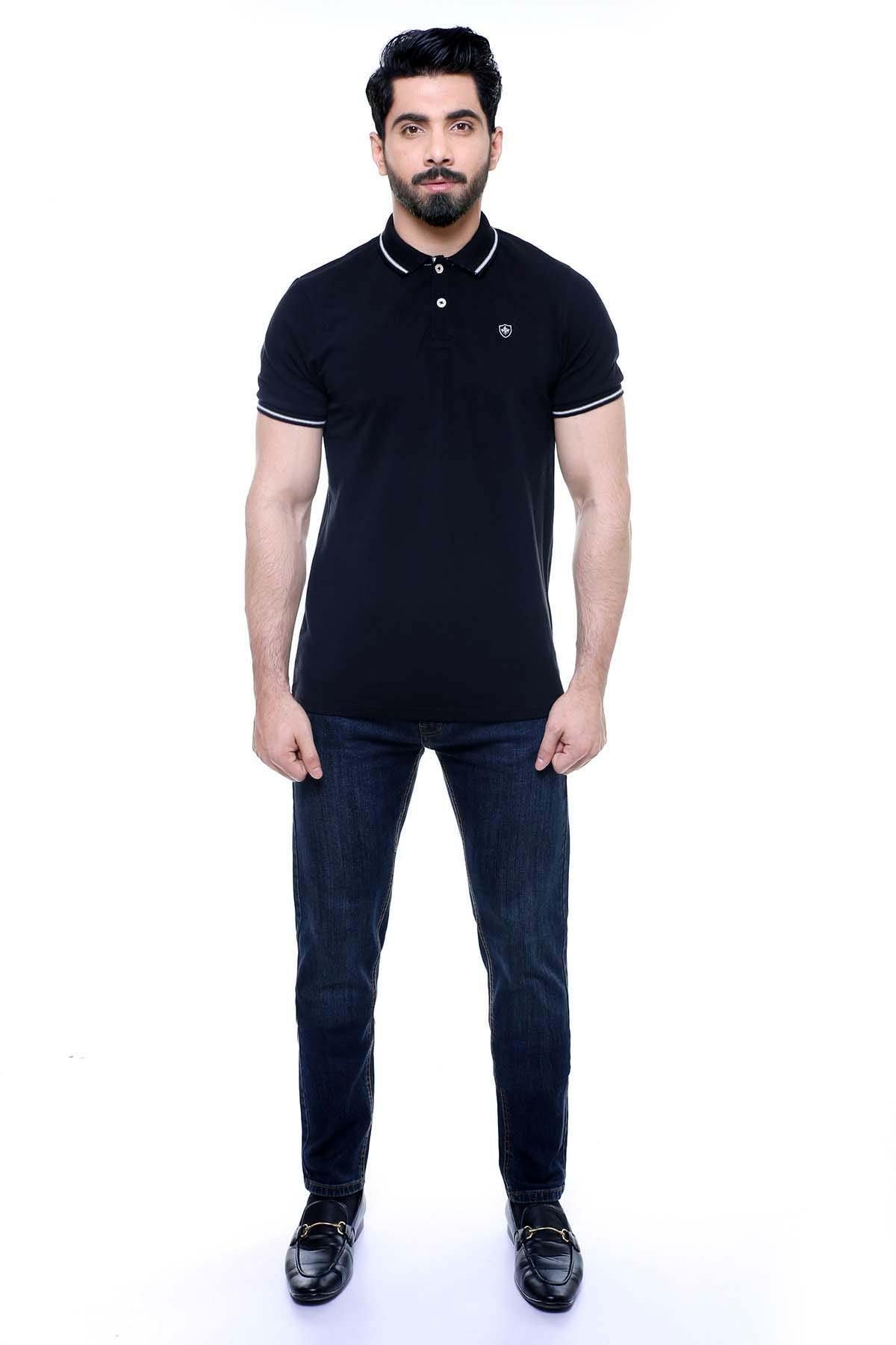 T SHIRT POLO Black at Charcoal Clothing