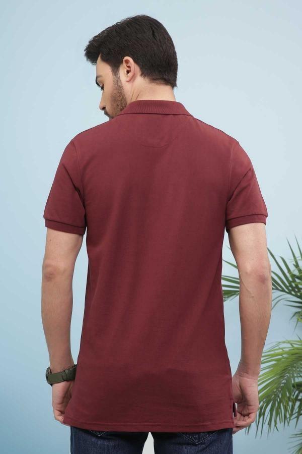 T SHIRT POLO MAROON at Charcoal Clothing