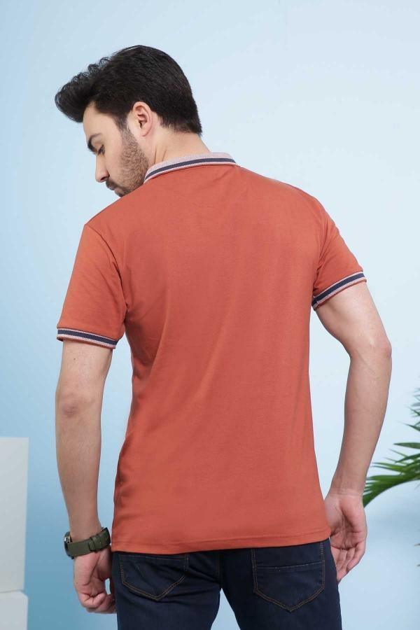 T SHIRT POLO RUST at Charcoal Clothing