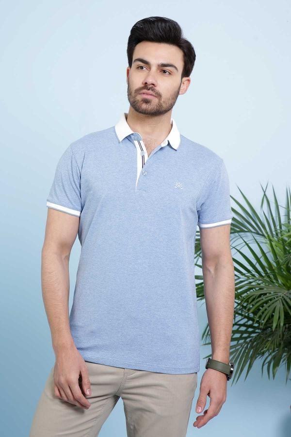 T SHIRT POLO SKY BLUE at Charcoal Clothing
