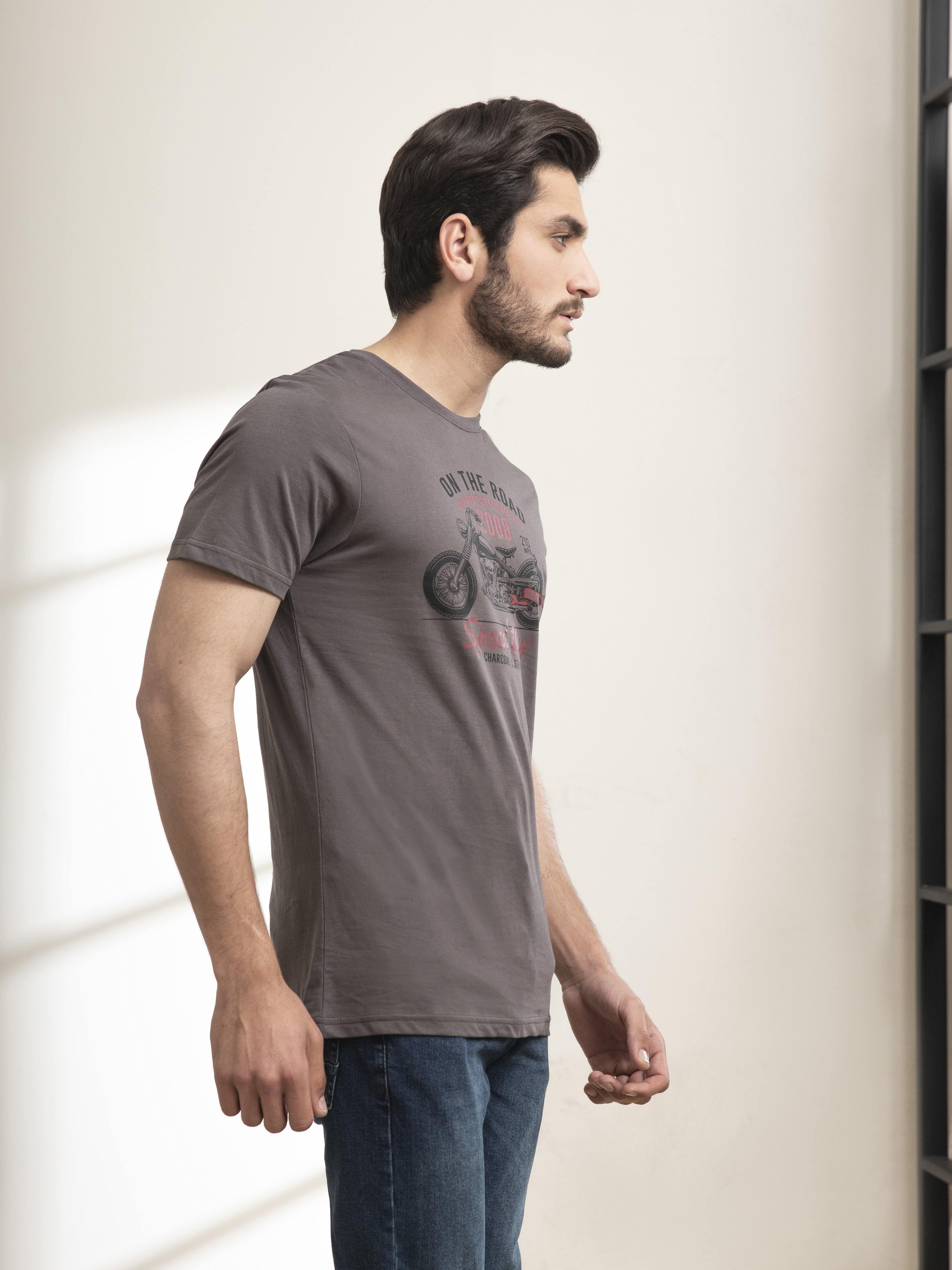 T SHIRT ROUND NECK BIKE at Charcoal Clothing