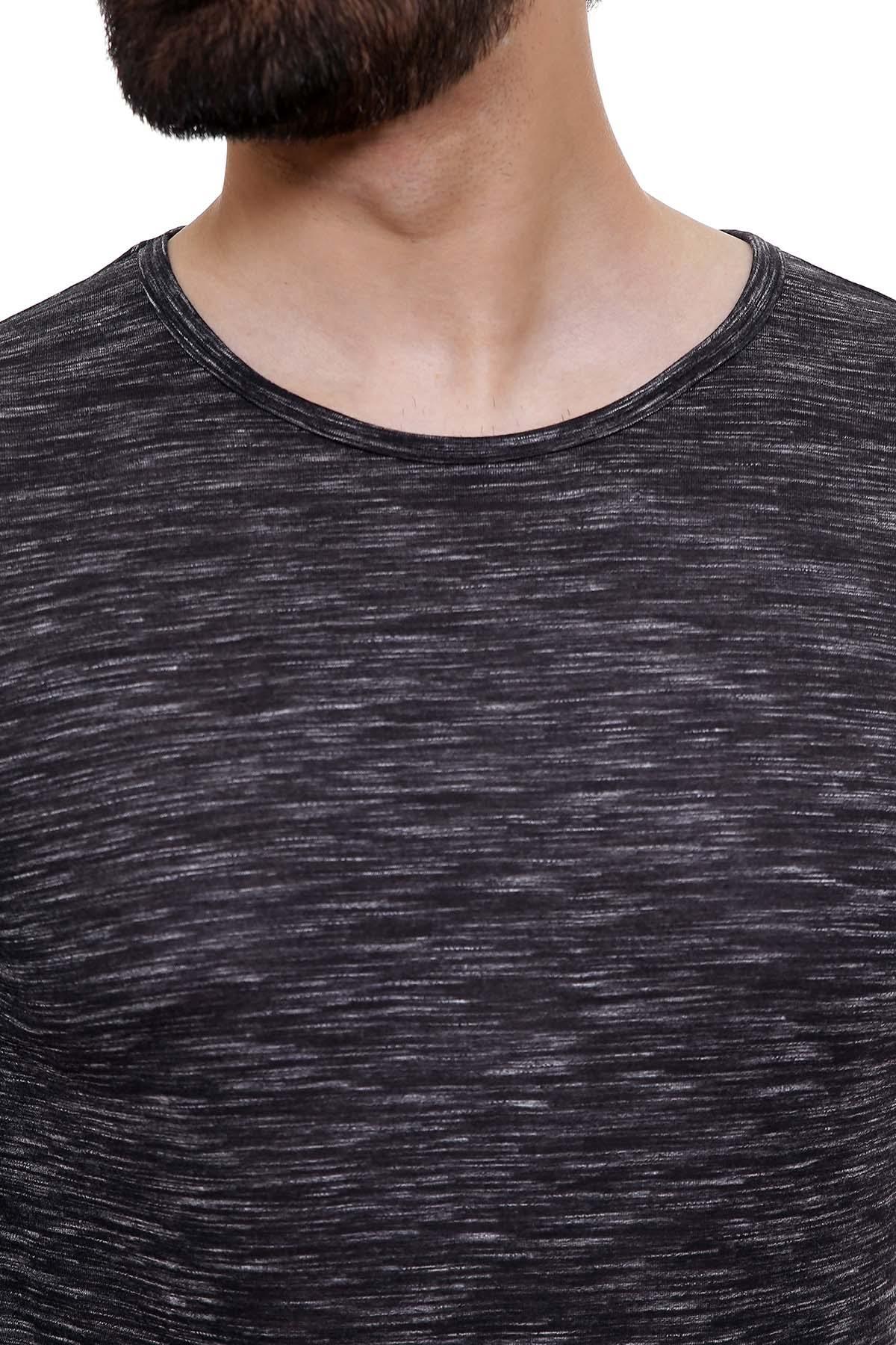 T SHIRT ROUND NECK BLACK GREY at Charcoal Clothing