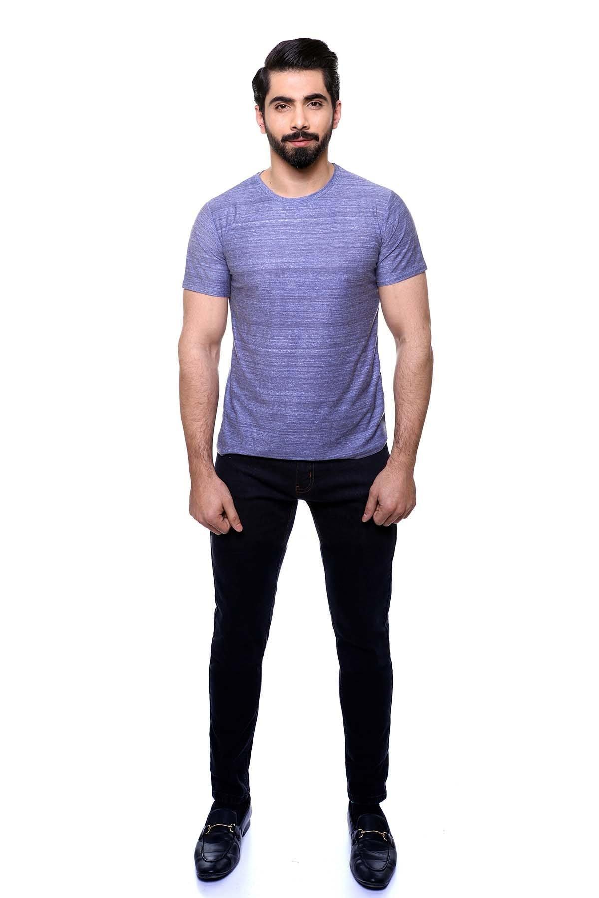 T SHIRT ROUND NECK BLUE at Charcoal Clothing