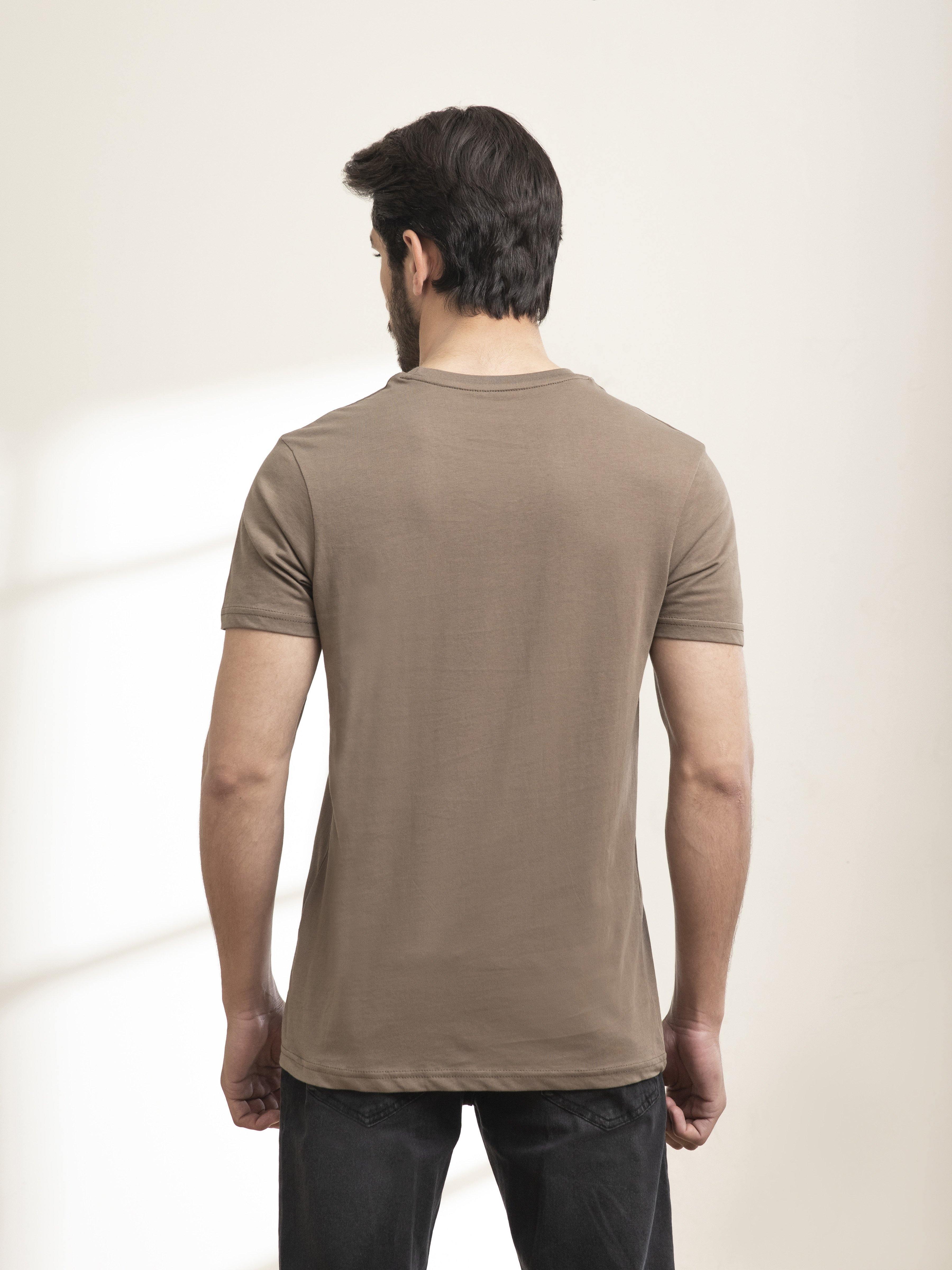 T SHIRT ROUND NECK FOXY LIGHT BROWN at Charcoal Clothing