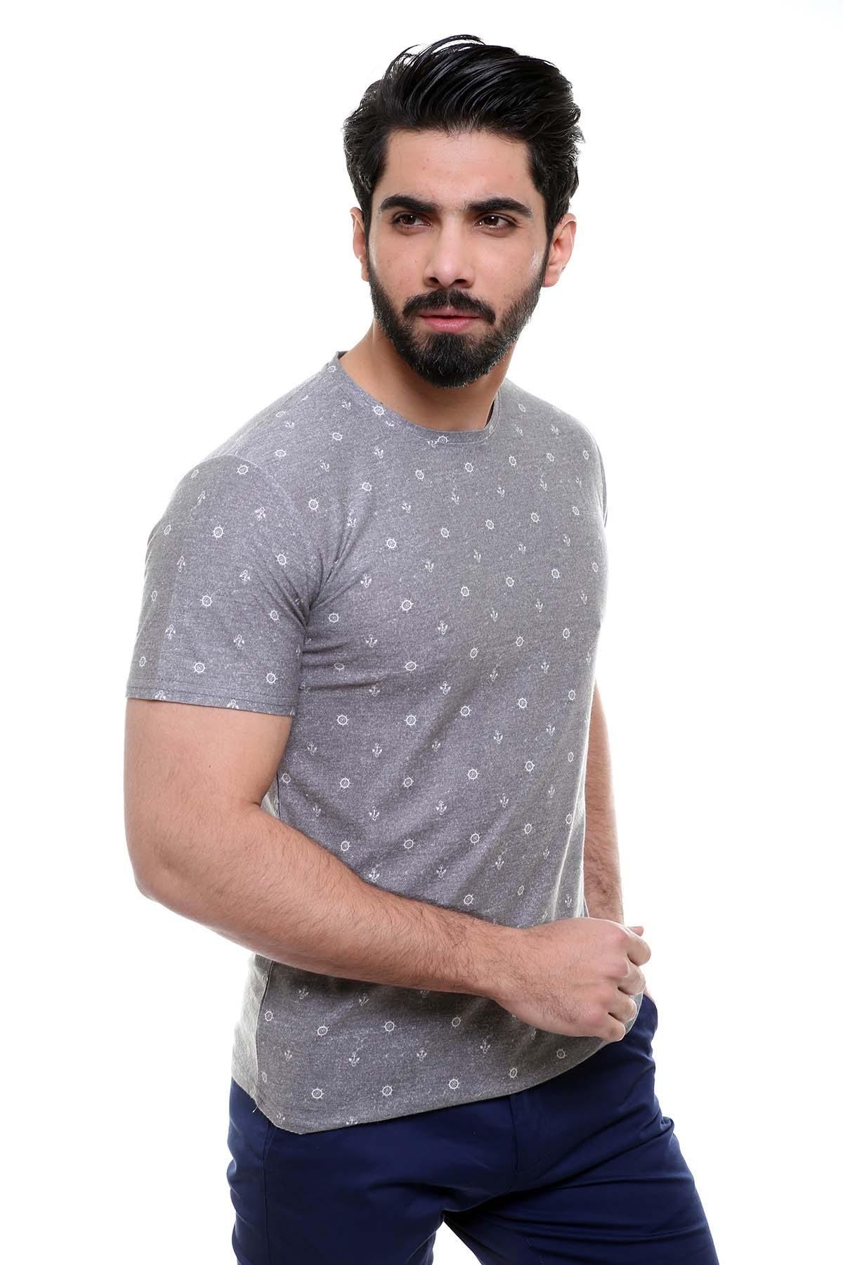 T SHIRT ROUND NECK GREY at Charcoal Clothing