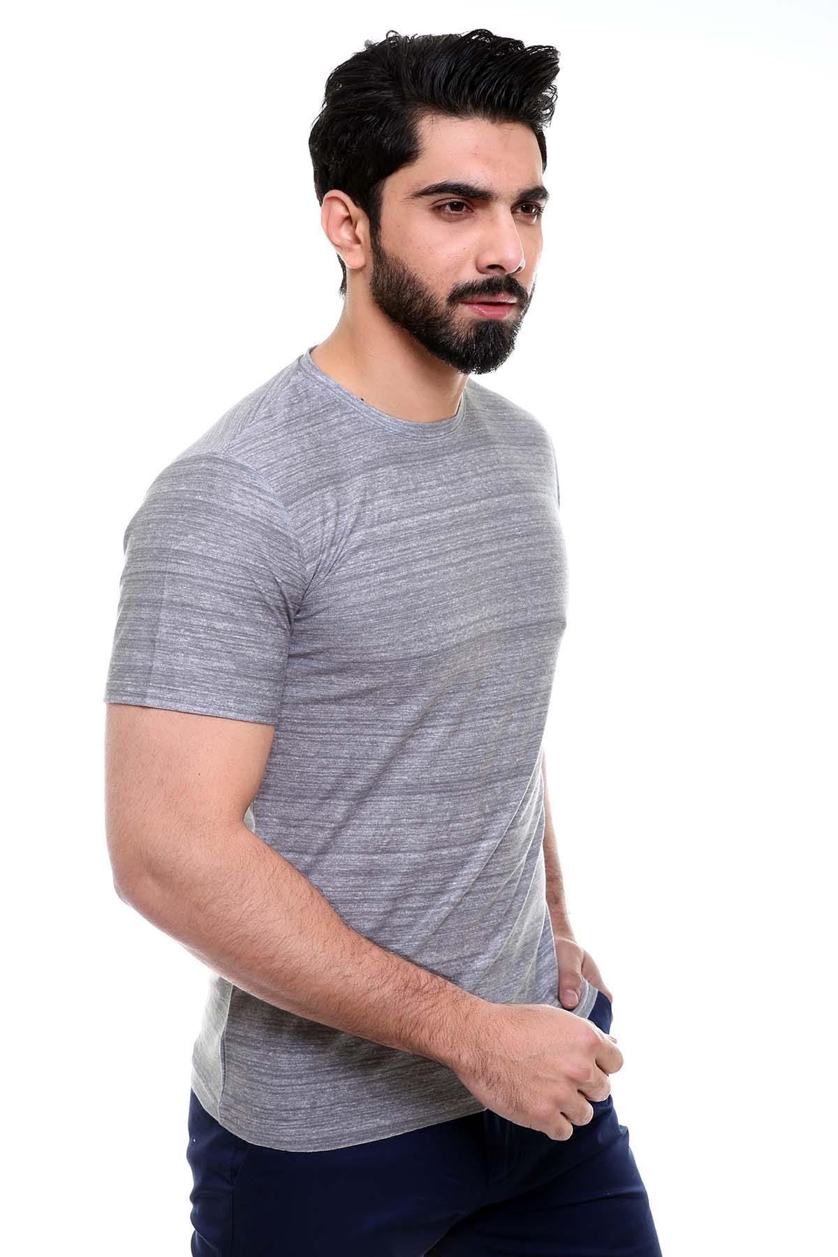 T SHIRT ROUND NECK GREY at Charcoal Clothing