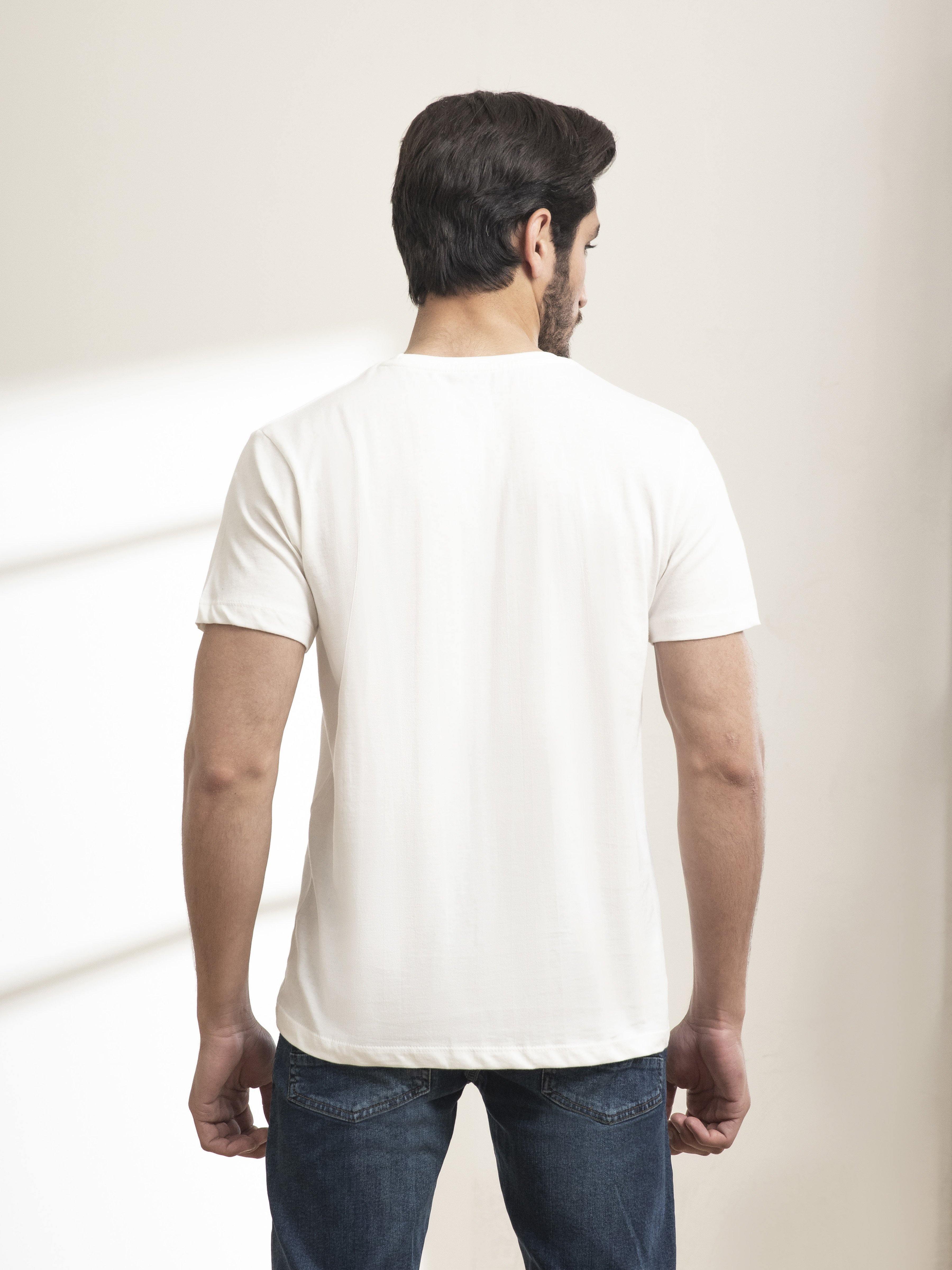 T SHIRT ROUND NECK OFF WHITE at Charcoal Clothing