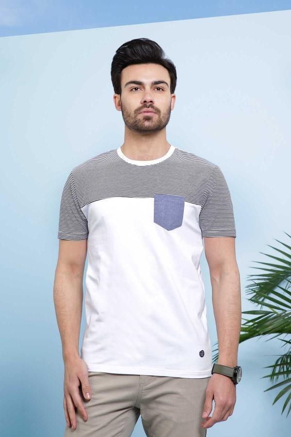 T SHIRT ROUND NECK  WHITE at Charcoal Clothing
