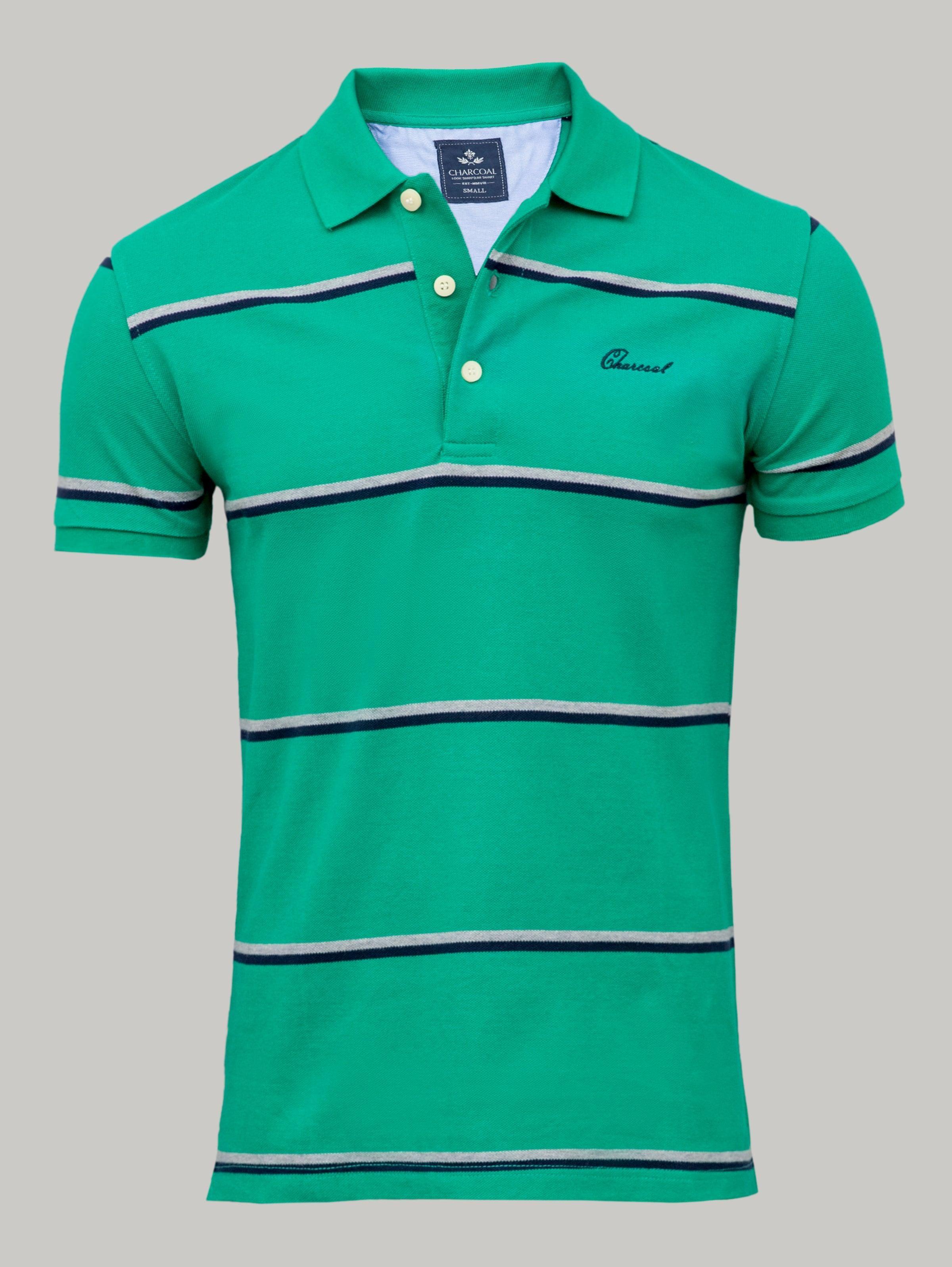 T Shirt Polo Green at Charcoal Clothing