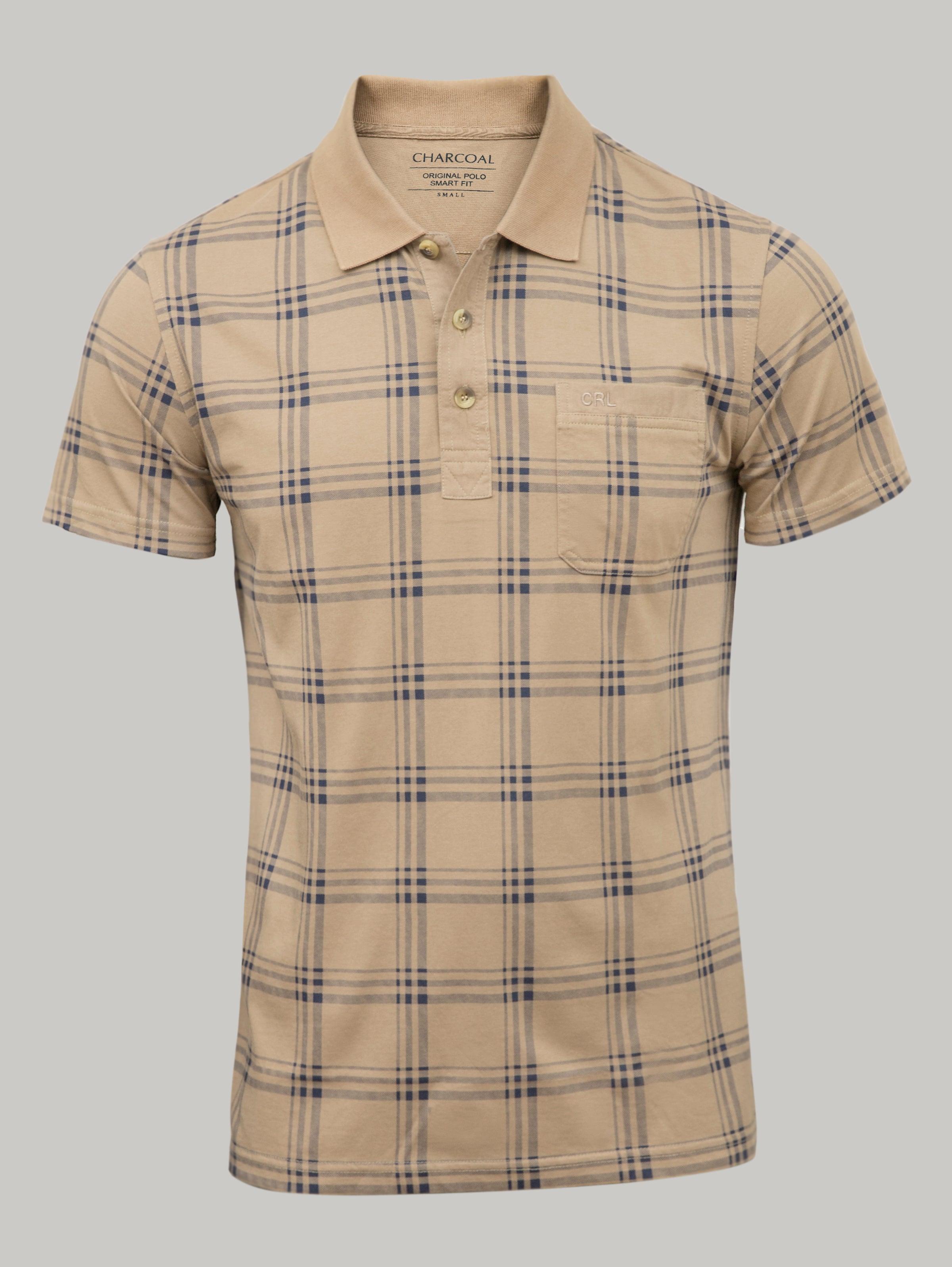 T Shirt Polo Light Brown at Charcoal Clothing