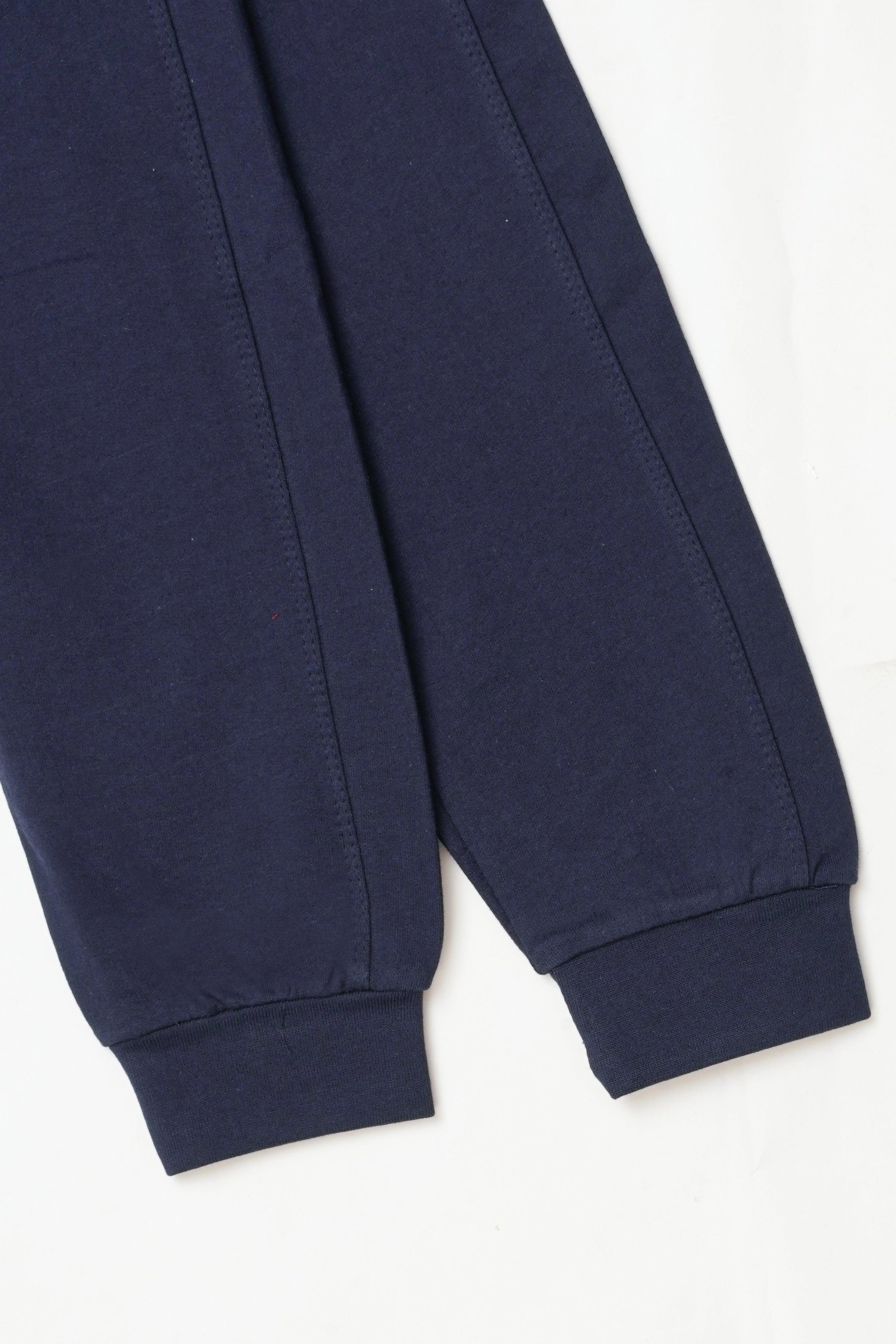 TERRY CONTRAST JOGGING TROUSER NAVY at Charcoal Clothing