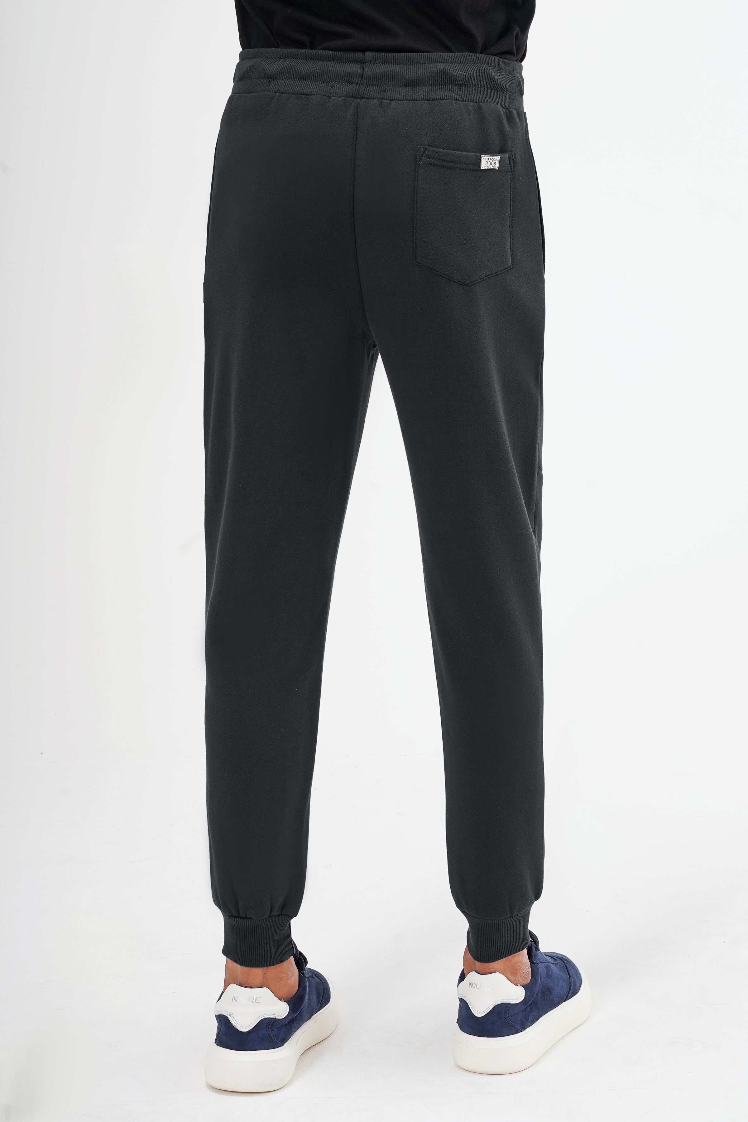 TERRY FLEECE JOGGER TROUSER BLACK at Charcoal Clothing