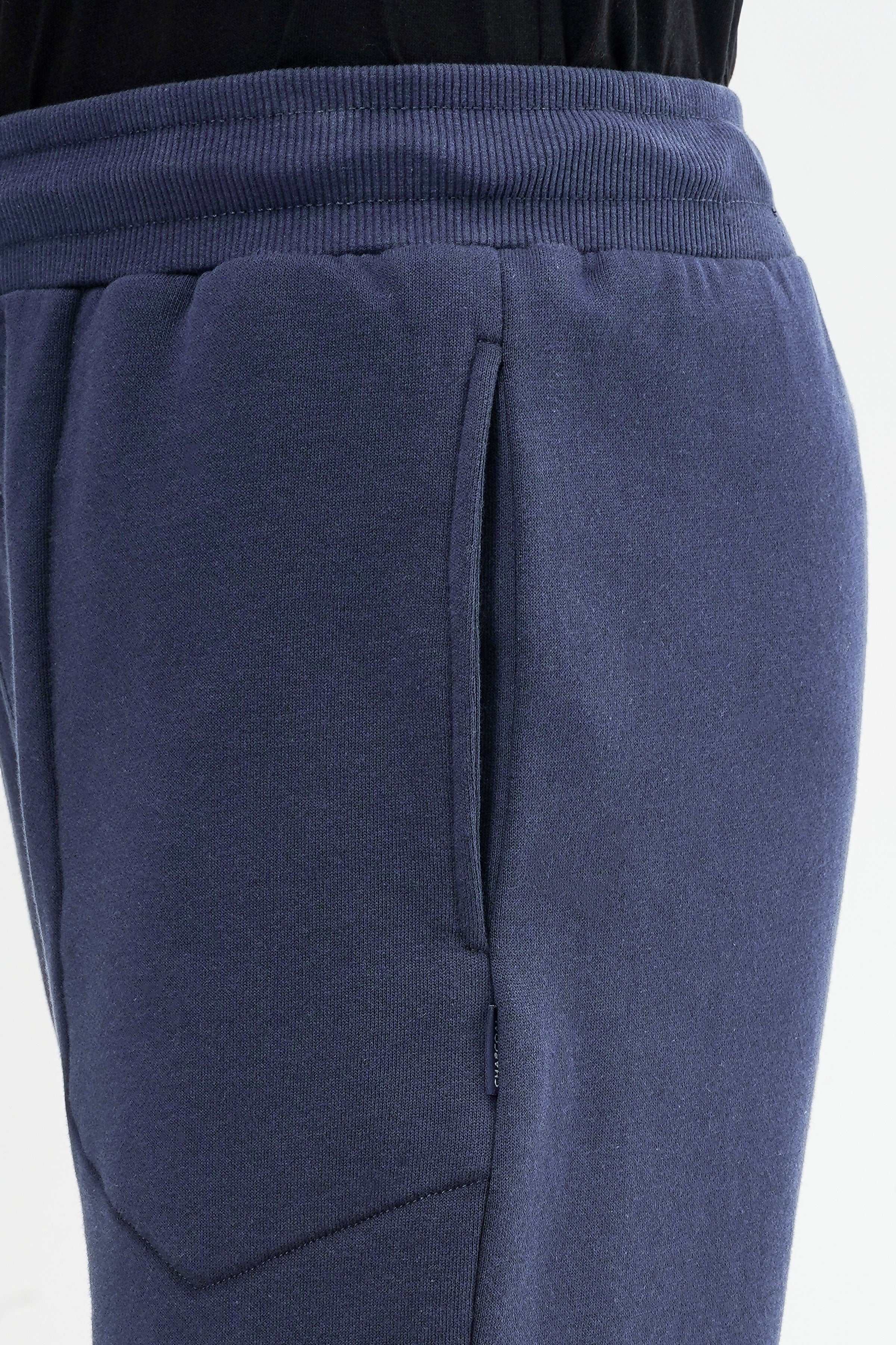 TERRY FLEECE JOGGER TROUSER NAVY at Charcoal Clothing