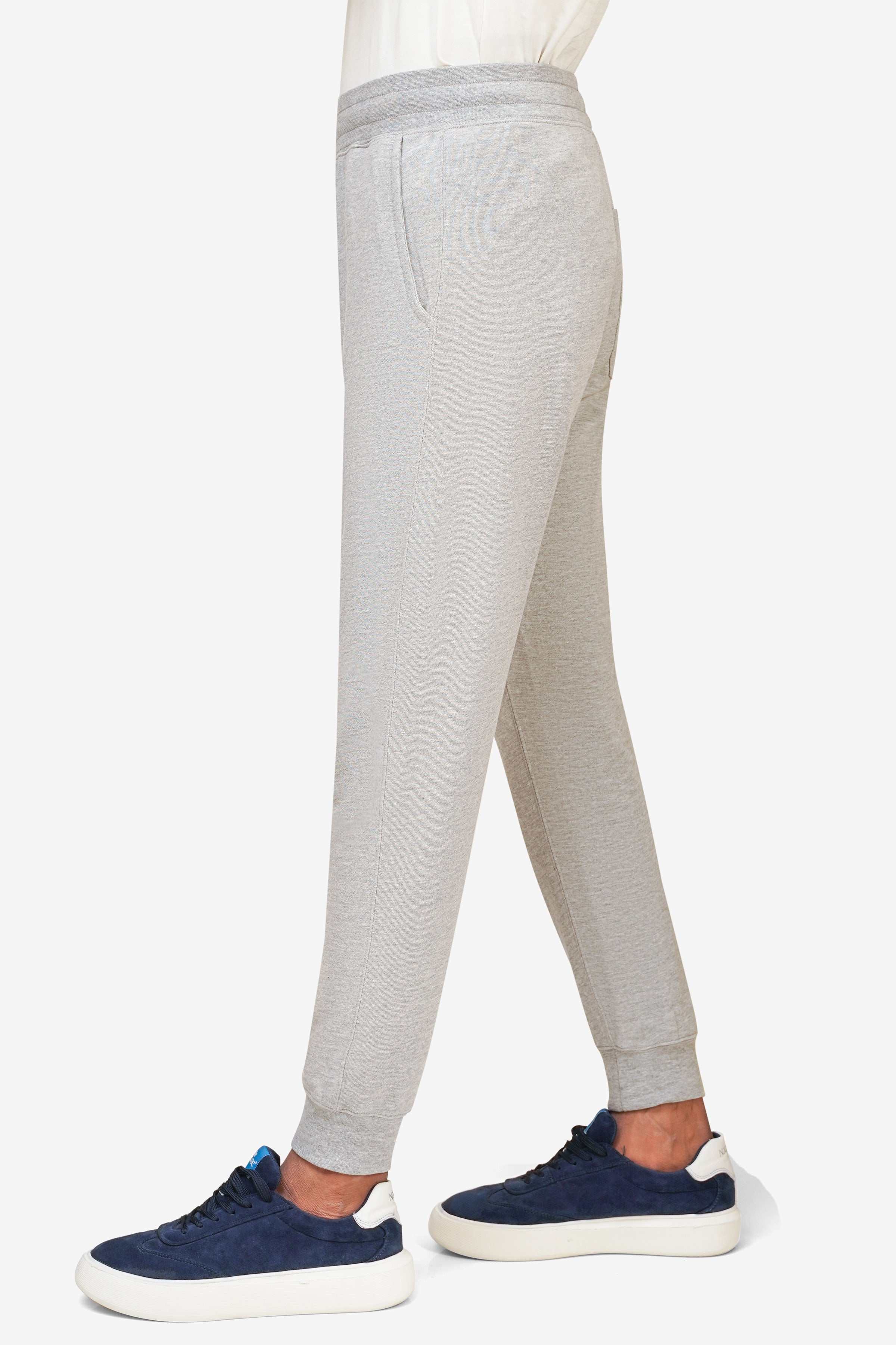 TERRY JOGGER TROUSER GREY MELANGE at Charcoal Clothing