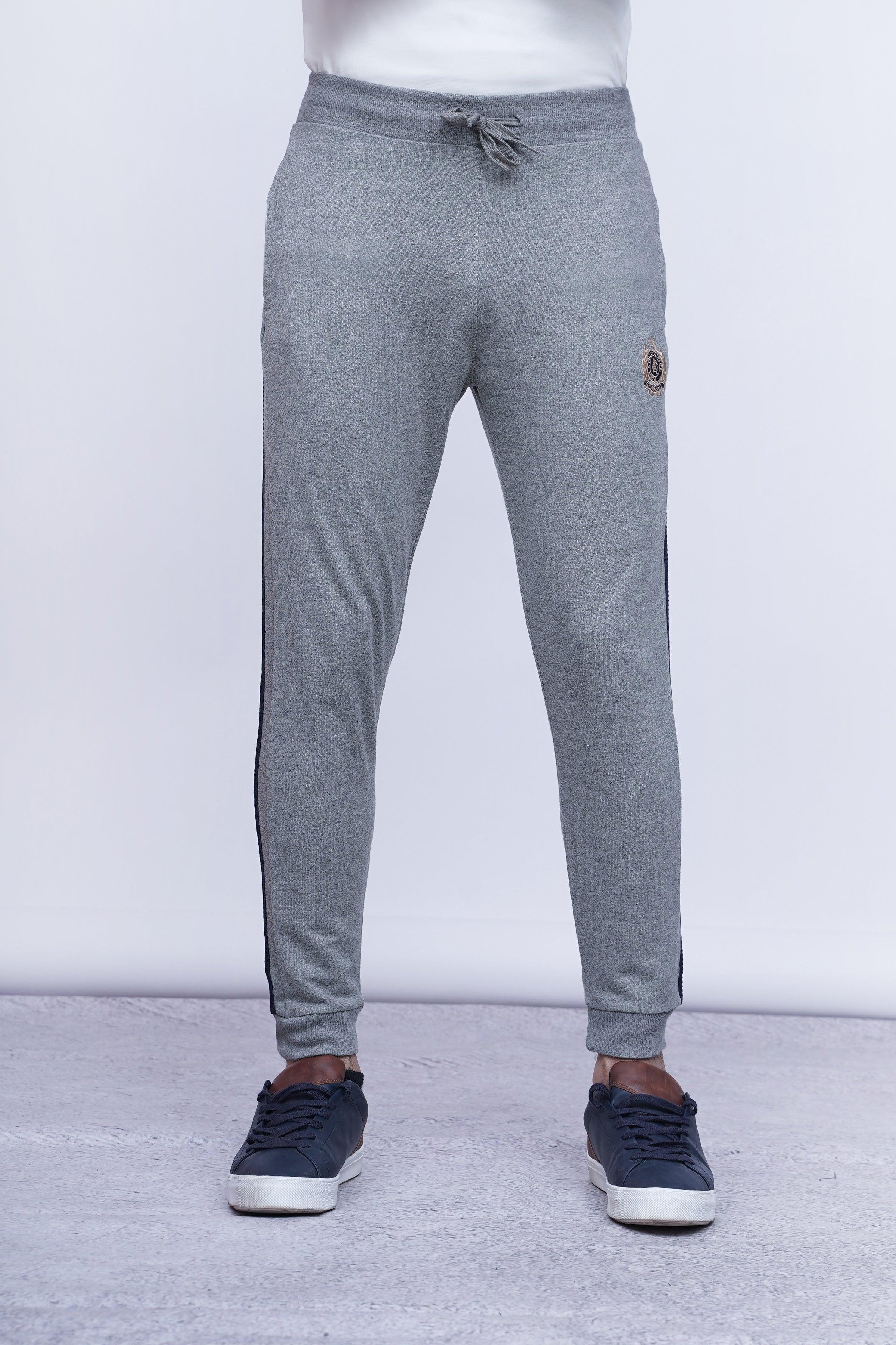 TERRY SIDE TAPE TROUSER GREY at Charcoal Clothing